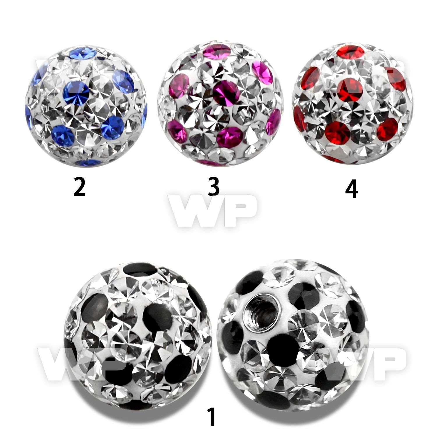 7jdat 8mm ball ferido glued multi crystals incute dotted design belly piercing