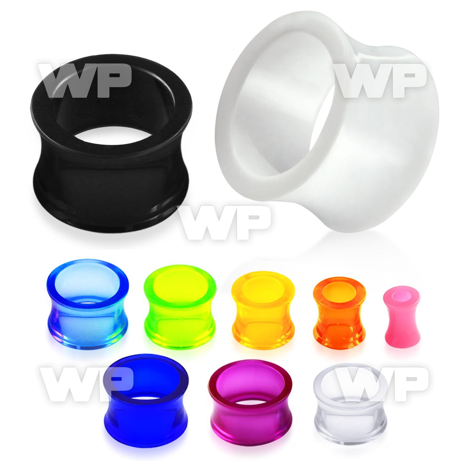 7ma1 plain double flared flesh tunnel made from semi transpare ear lobe piercing