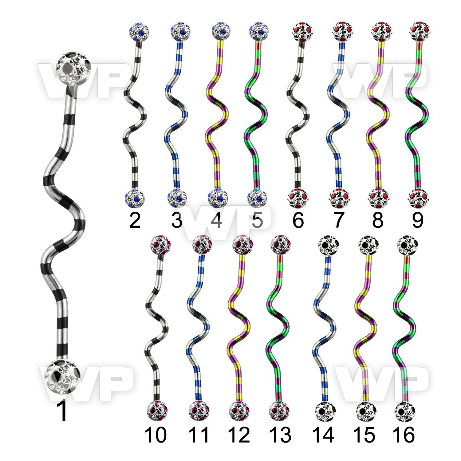 817rdas7 zebra striped ion plated 316l steel industrial zig zag 