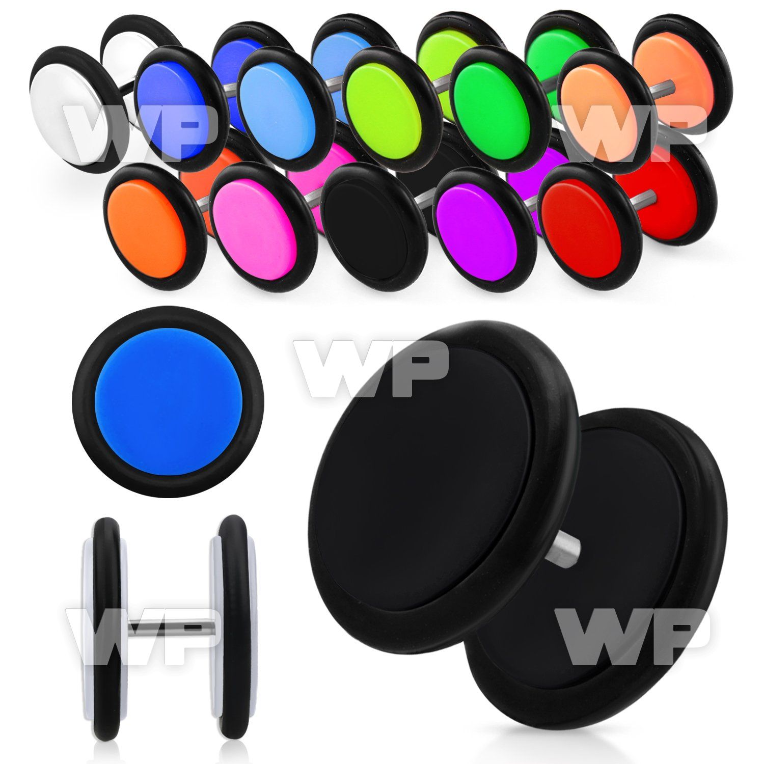 8mqa acrylic fake cheater plug o ring belly piercing