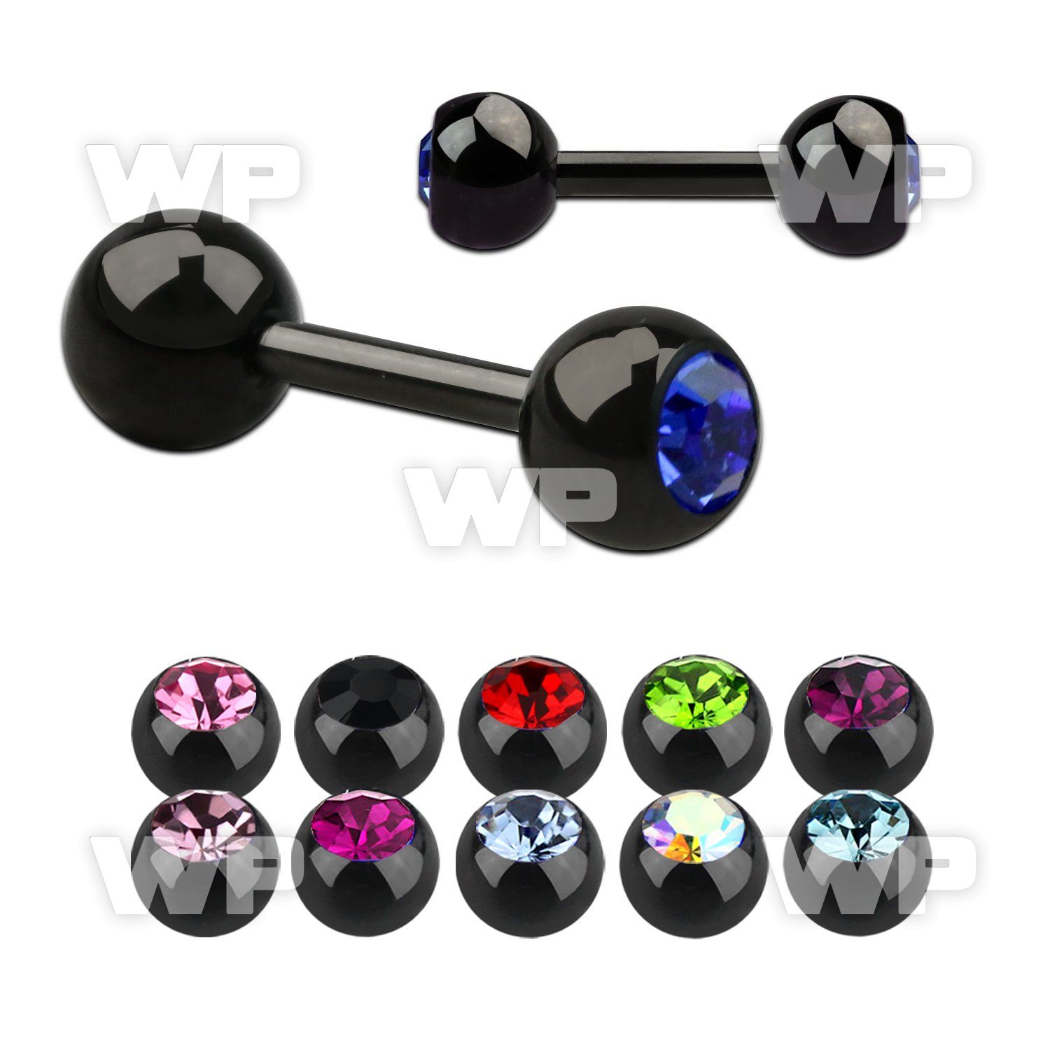 8mrc4s ion plated 316l steel fake cheater plug 5mm jewel ball ear lobe piercing