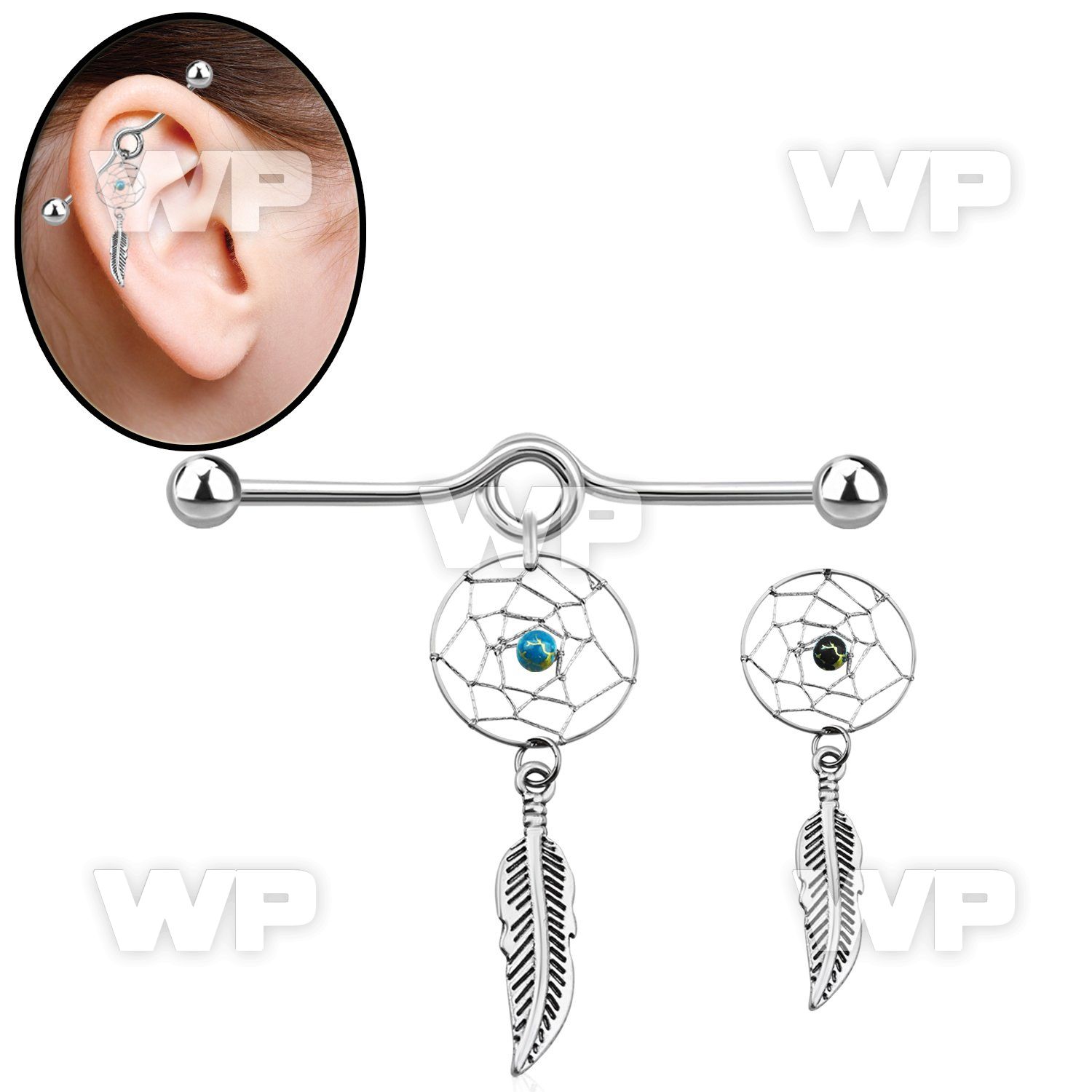 8u11s 316l steel industrial loop barbell 1 6mm 5mm balls dang 