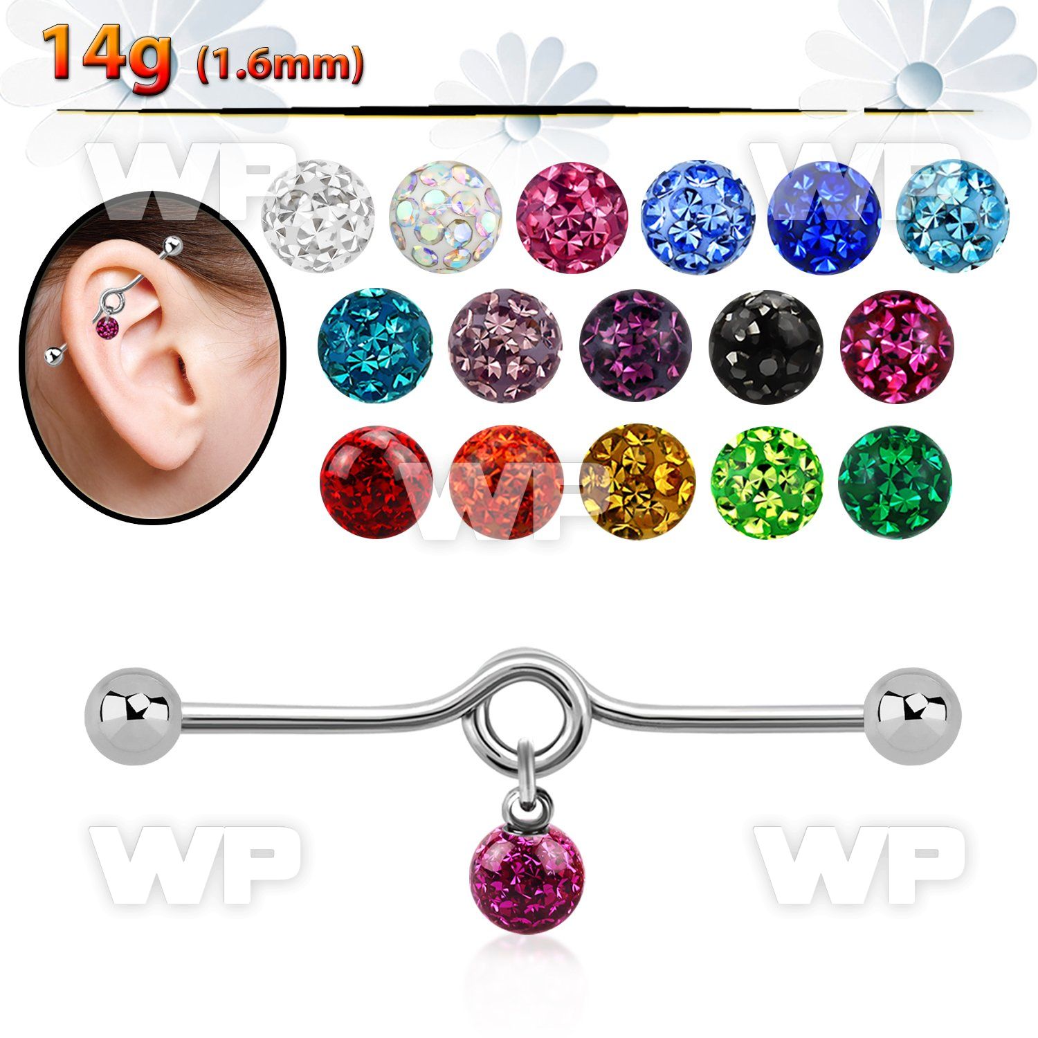 8u11y 316l steel industrial loop barbell 1 6mm 5mm cones dan 