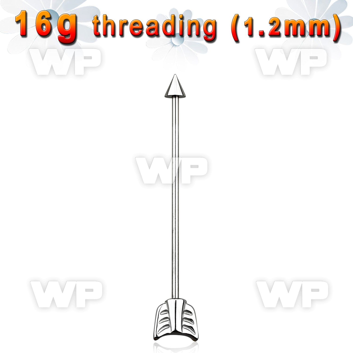 8u137o surgical steel industrial barbell 1 2mm 4mm cone casted 