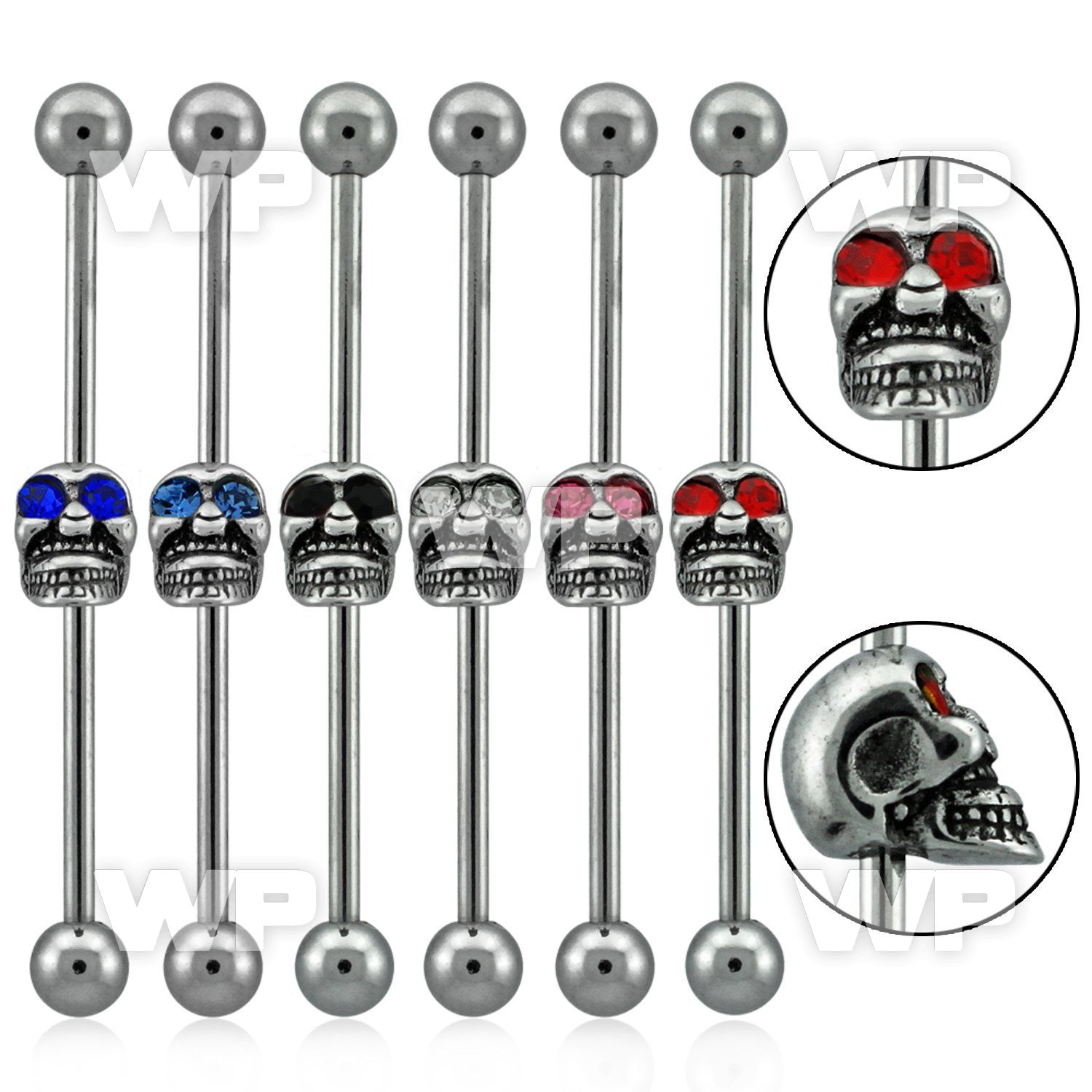8u13x0 316l steel industrial barbell 1 6mm 5mm ballson both sid 