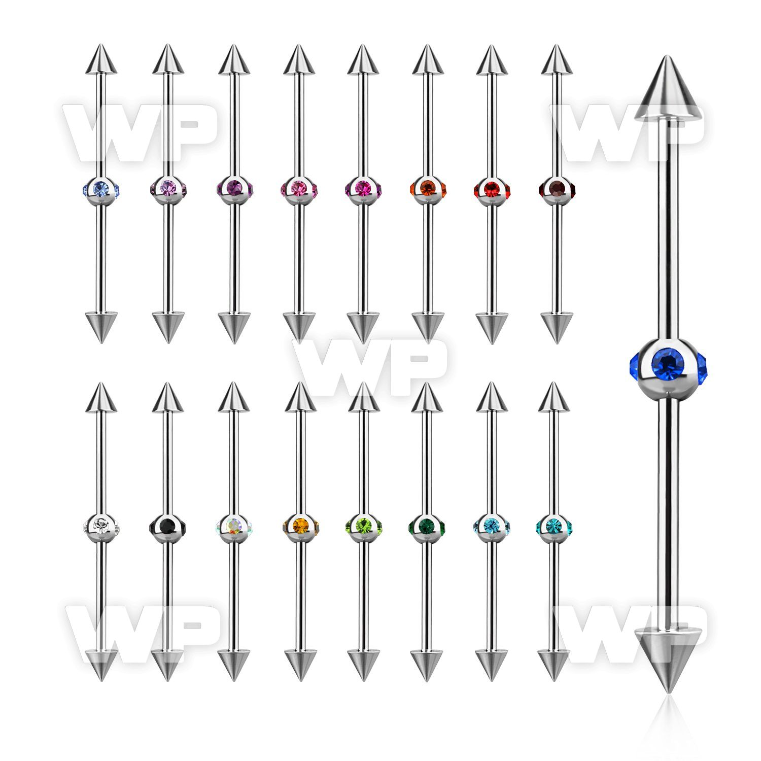 8u13xet 316l steel industrial barbell 1 6mm lower 5mm cones 