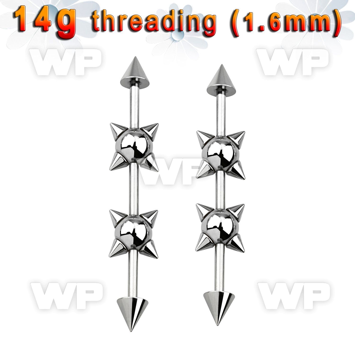 8u13xey 316l steel industrial barbell 1 6mm lower 5mm cones 