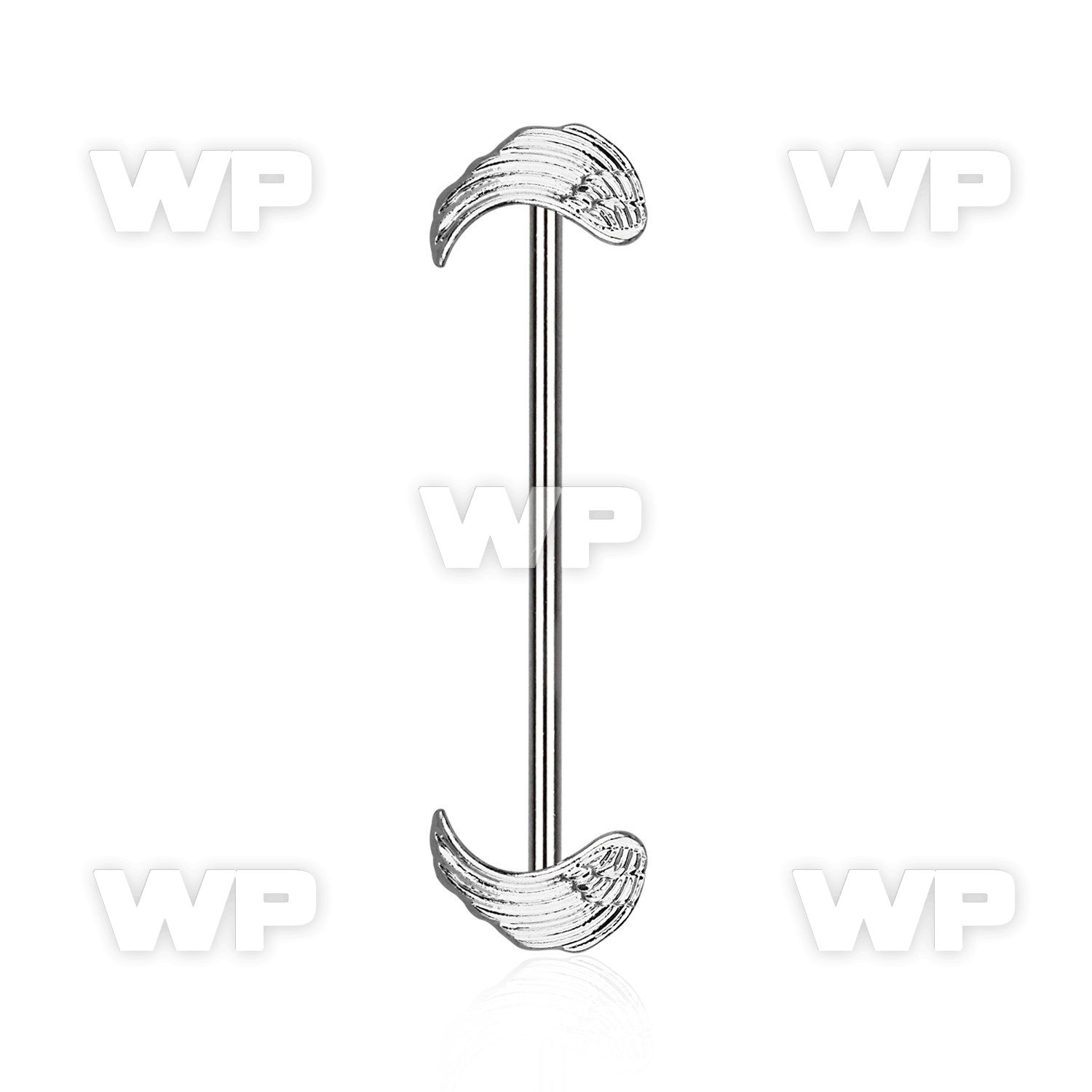 8u13xks surgical steel industrial barbell 1 6mm rhodium plated helix piercing