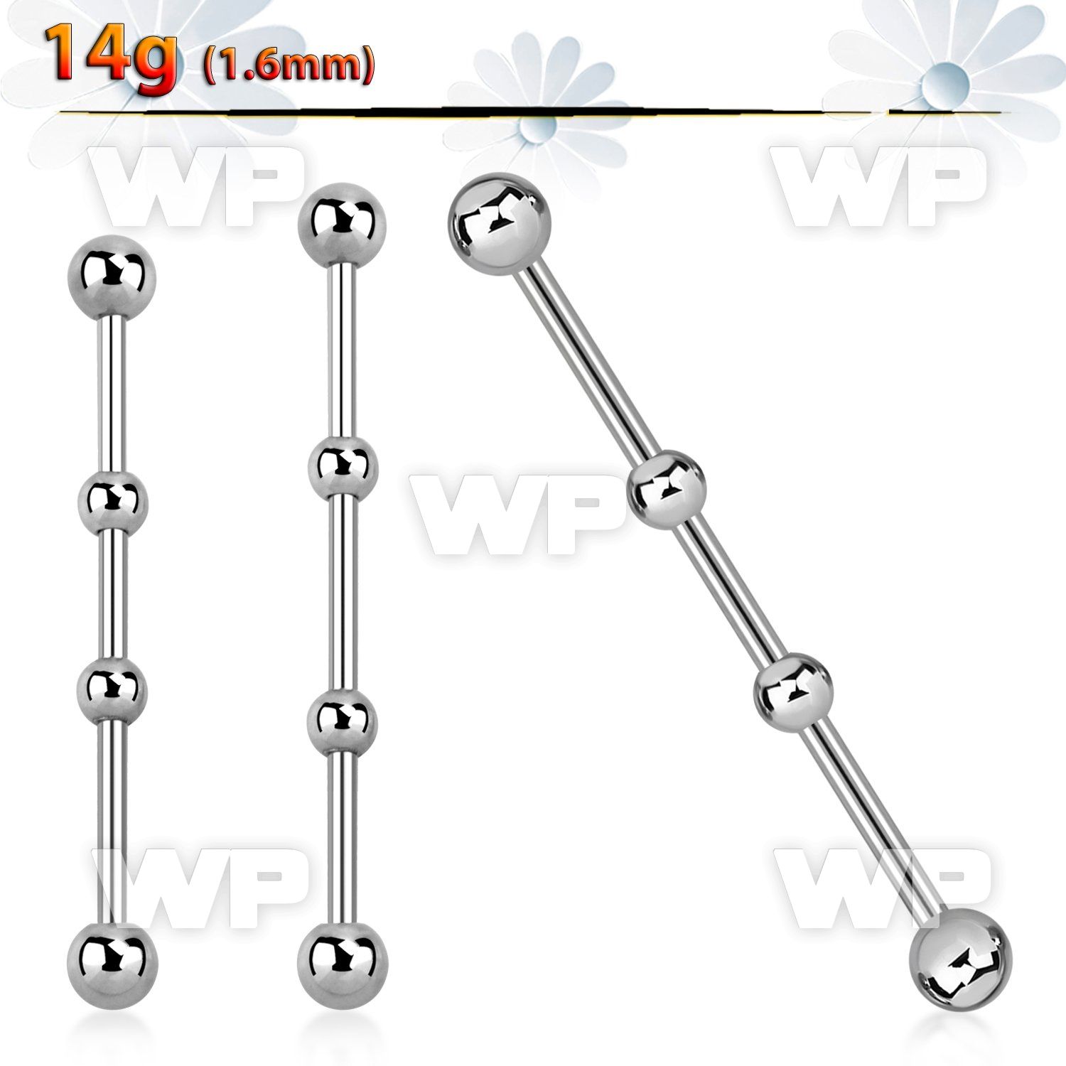 8u13xz 316l steel industrial barbell 1 6mm 5mm ballson both sid 