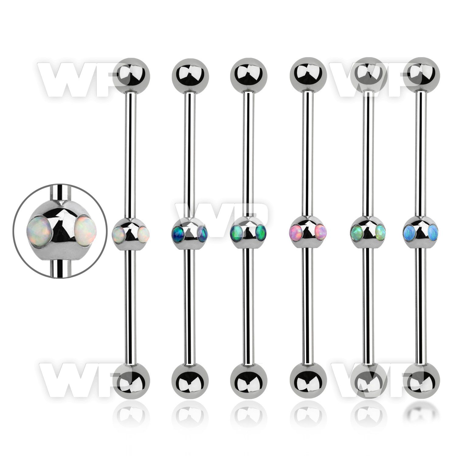 8u13xzk 316l steel industrial barbell 1 6mm 5mm ballson both sid helix piercing