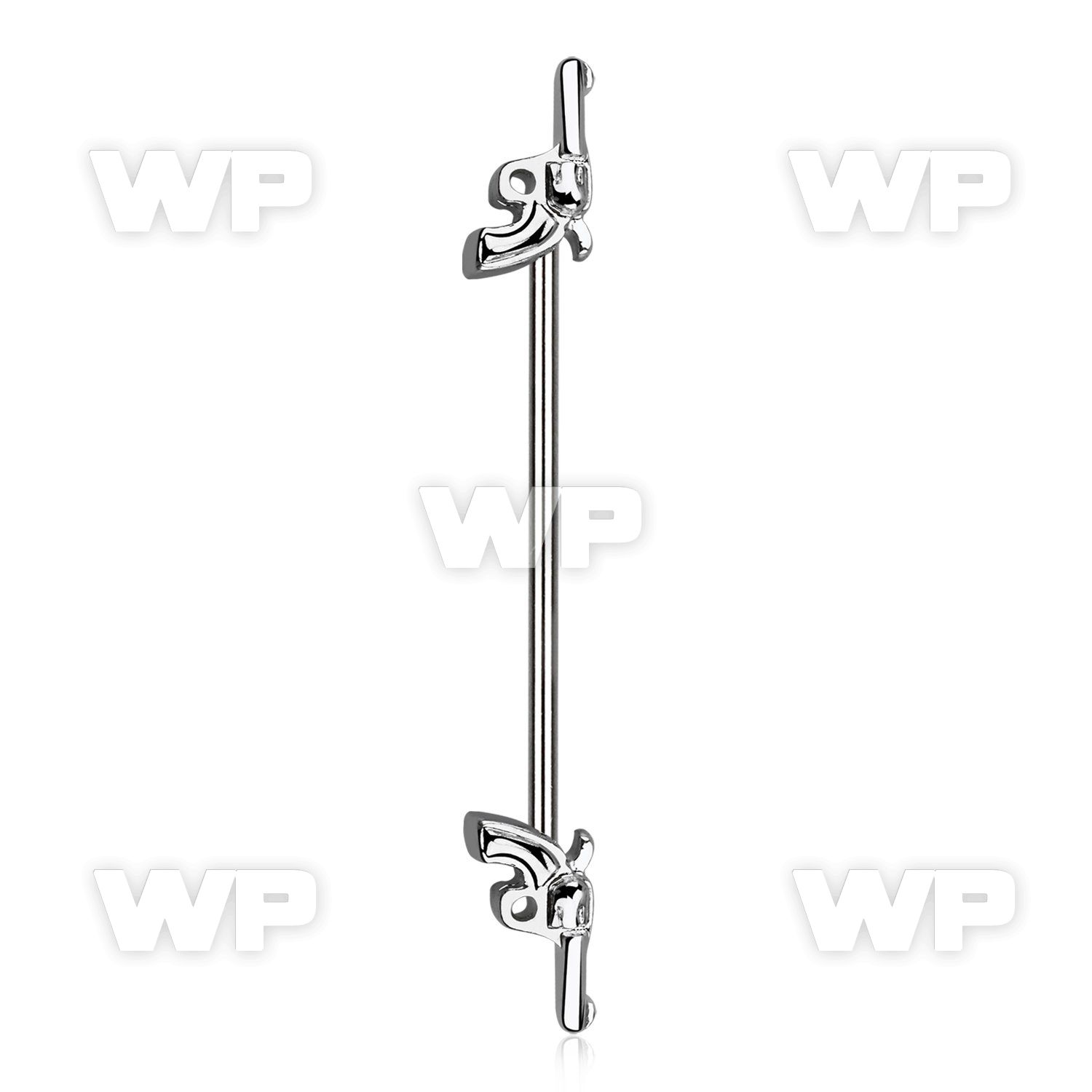 8u13xzp surgical steel industrial barbell 1 6mm pistols helix piercing