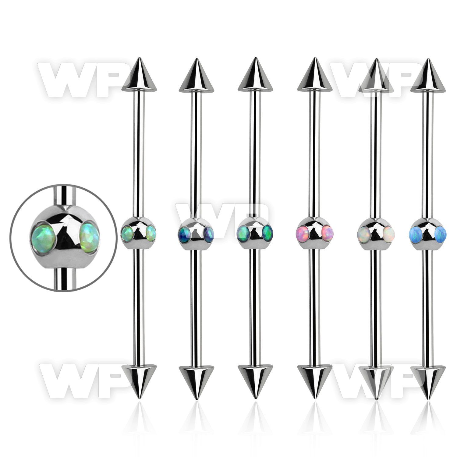 8u13xzz 316l steel industrial barbell 1 6mm 5mm ballson both sid helix piercing