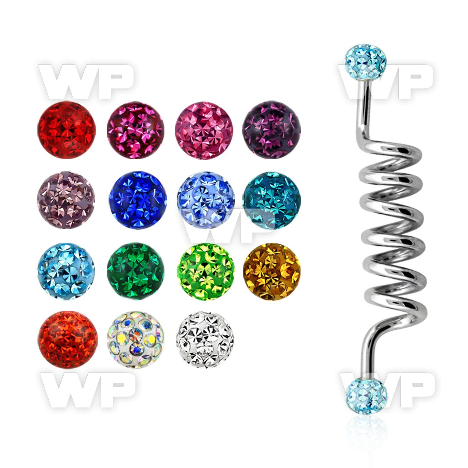 8u1das 316l steel industrial coil barbell 1 6mm 5mm clear epoxy 