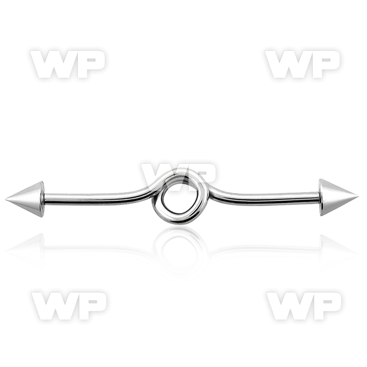 8u46us 316l steel industrial loop barbell 1 6mm 5mm cones 