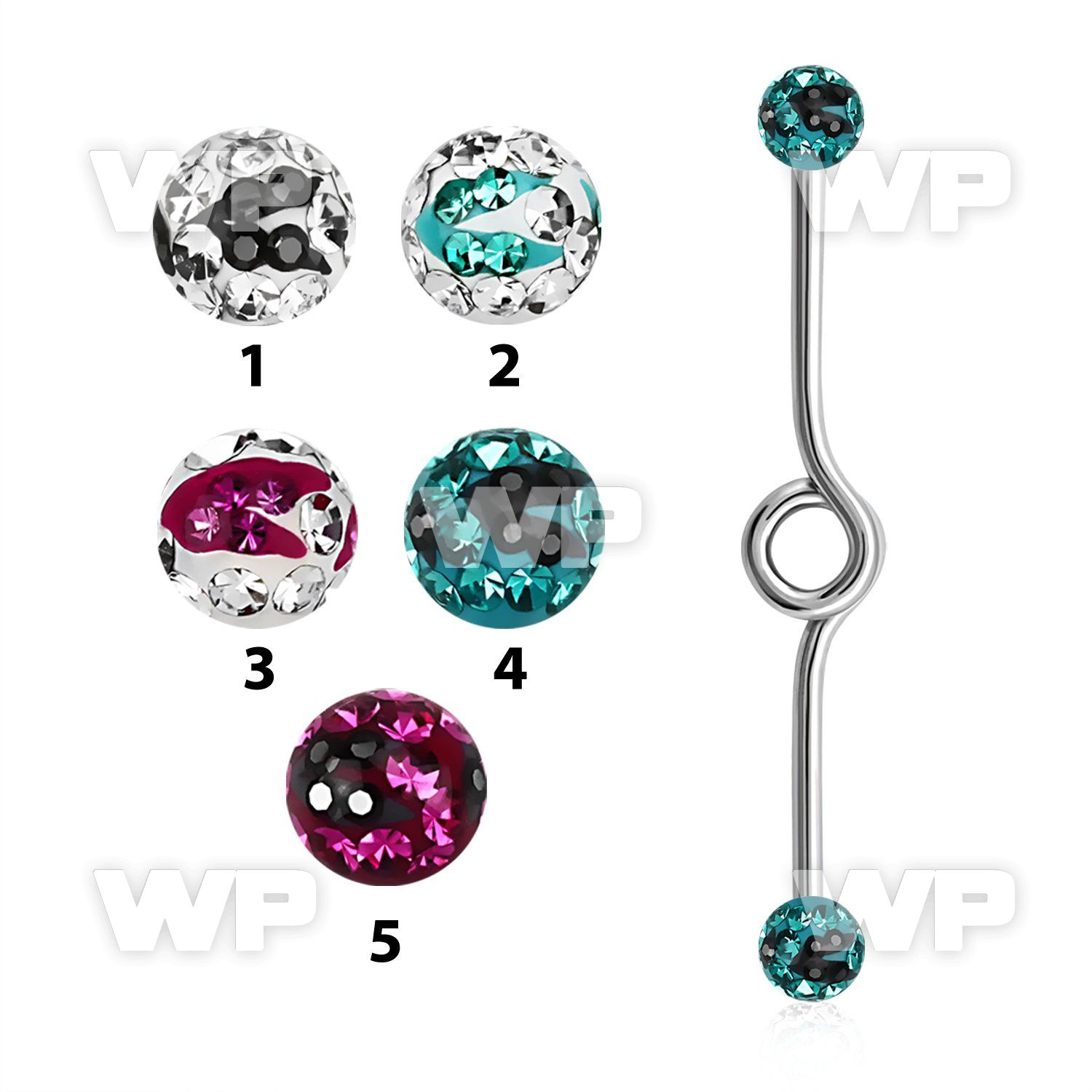 8u4das6 316l steel industrial loop barbell 1 6mm 5mm multi cryst helix piercing