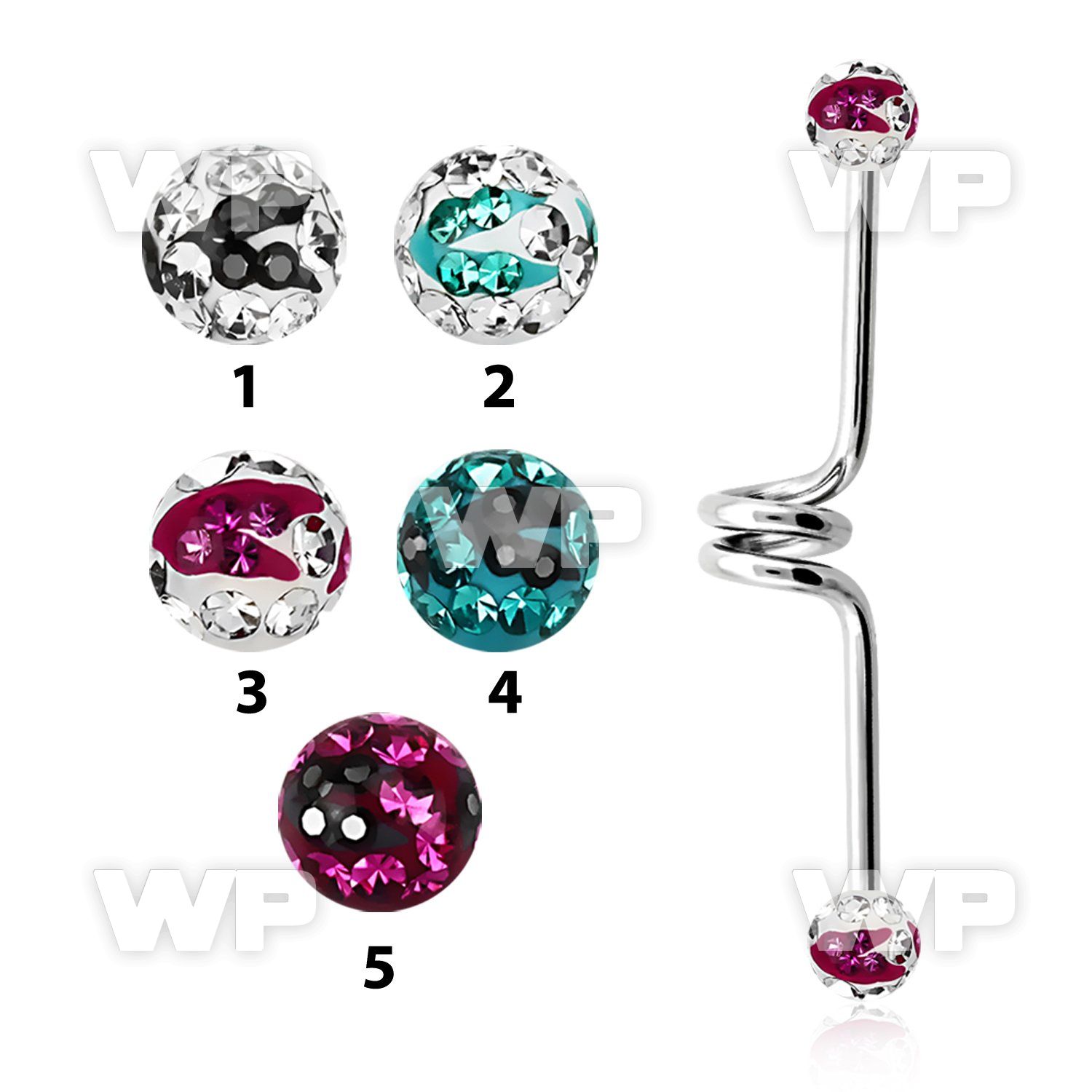 8u6das6 316l steel industrial twister barbell 1 6mm 5mm multi helix piercing