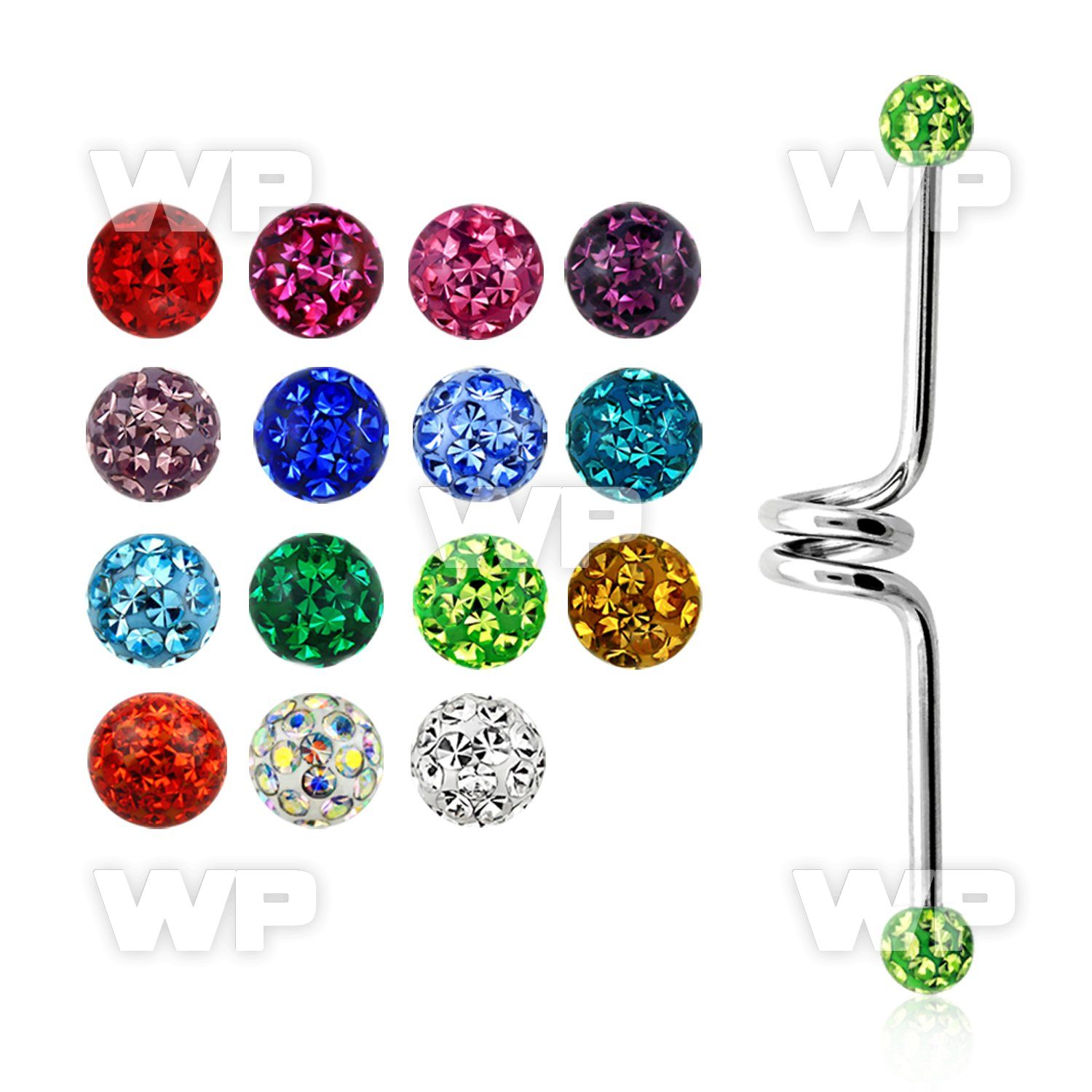 8u6das 316l steel industrial twister barbell 1 6mm 5mm clear 