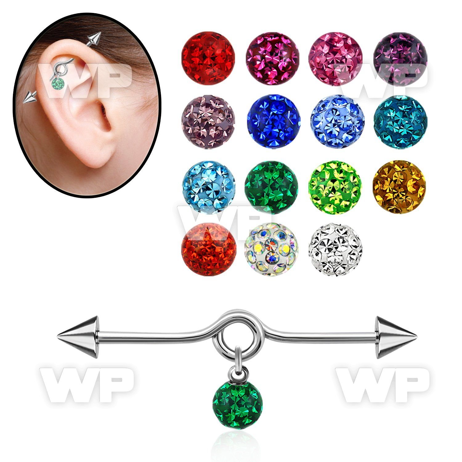 8u6u1y 316l steel industrial loop barbell 1 6mm 5mm cones dan 