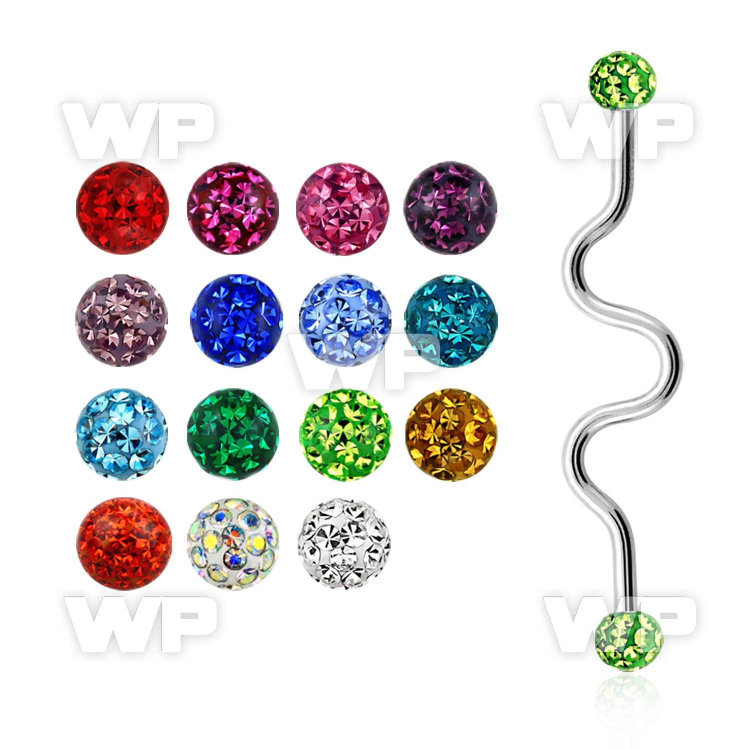 8u7das 316l steel industrial zig zag barbell 1 6mm 5mm clear 