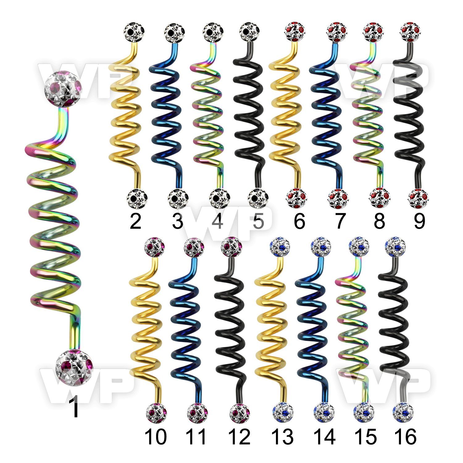 8ur1das7 ion plated 316l steel industrial coil barbell 1 6mm 5mm 