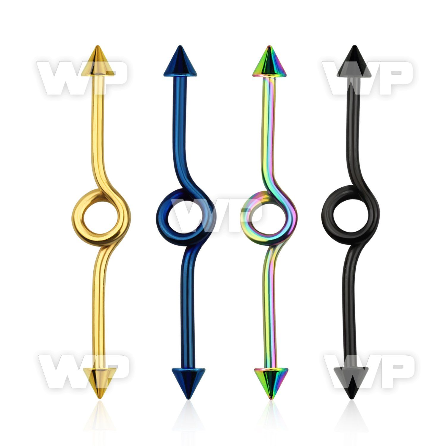 8ur46us ion plated surgical steel industrial loop barbell 1 6mm 