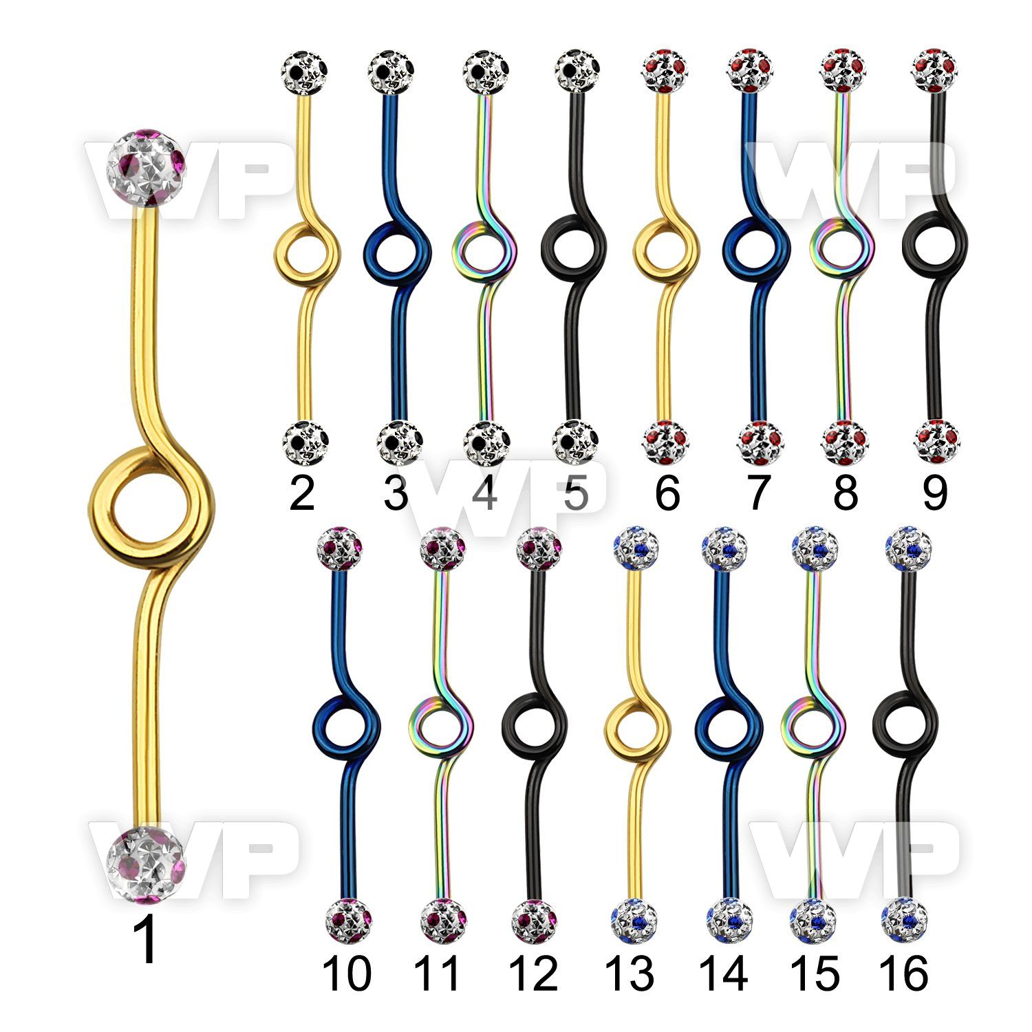 8ur4das7 ion plated 316l steel industrial loop barbell 1 6mm 5mm 