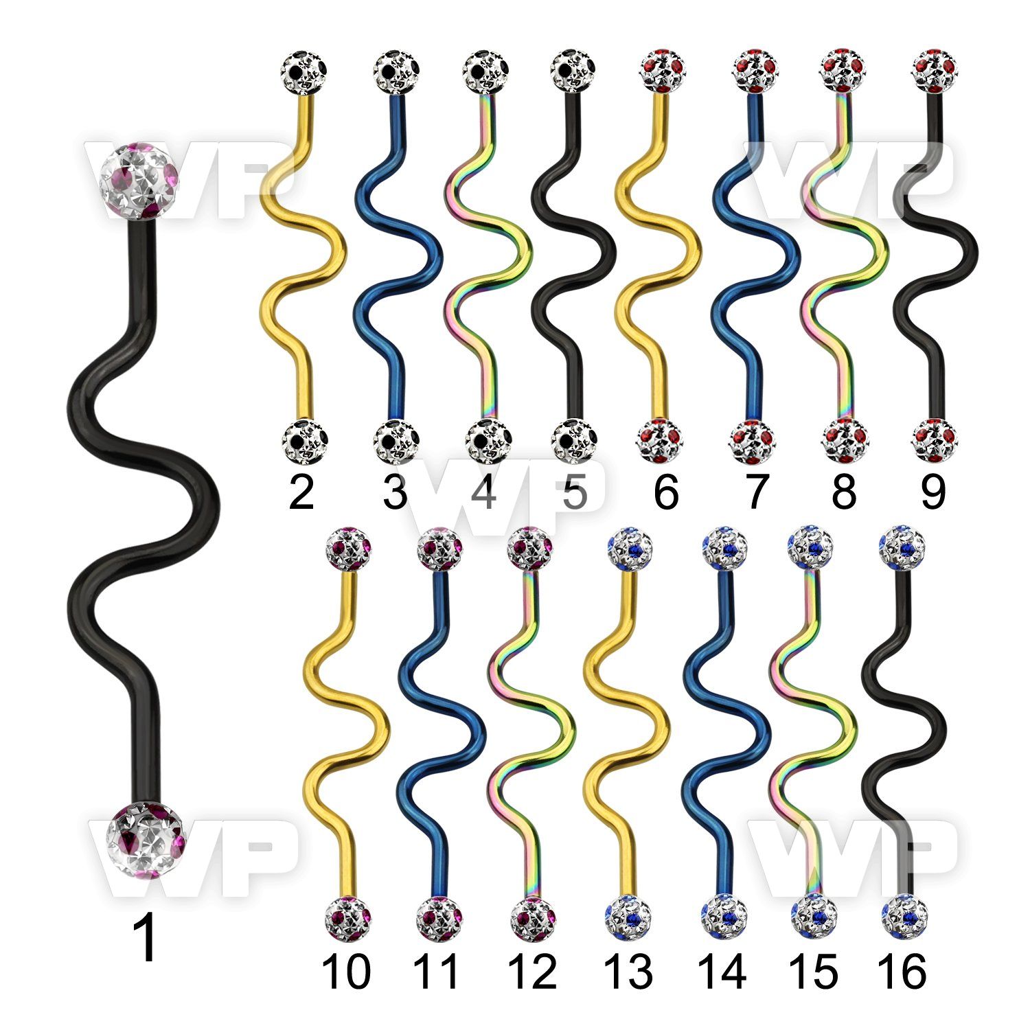 8ur7das7 ion plated 316l steel industrial zig zag barbell 1 6mm 