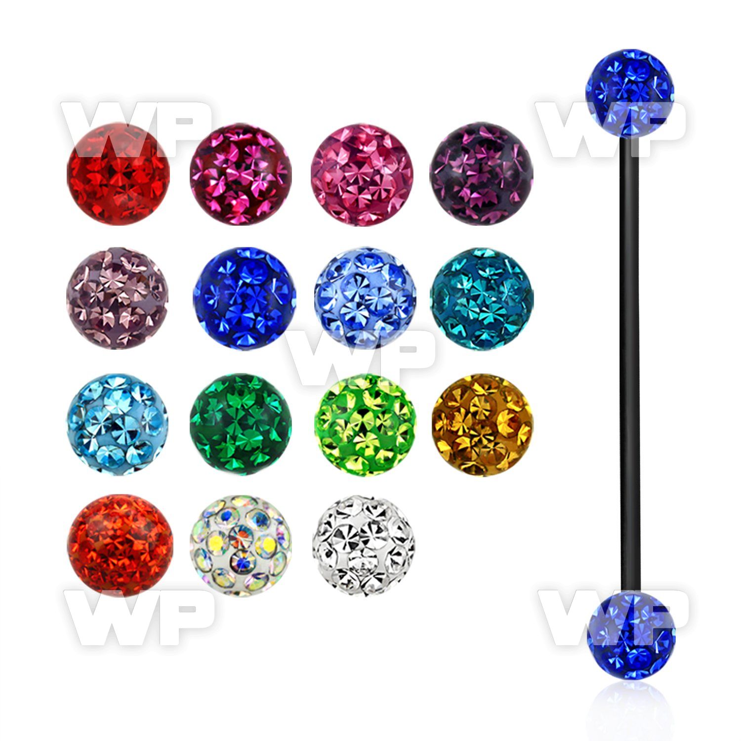 8urda03 ion plated 316l steel industrial barbell 1 2mm 4mm clear 