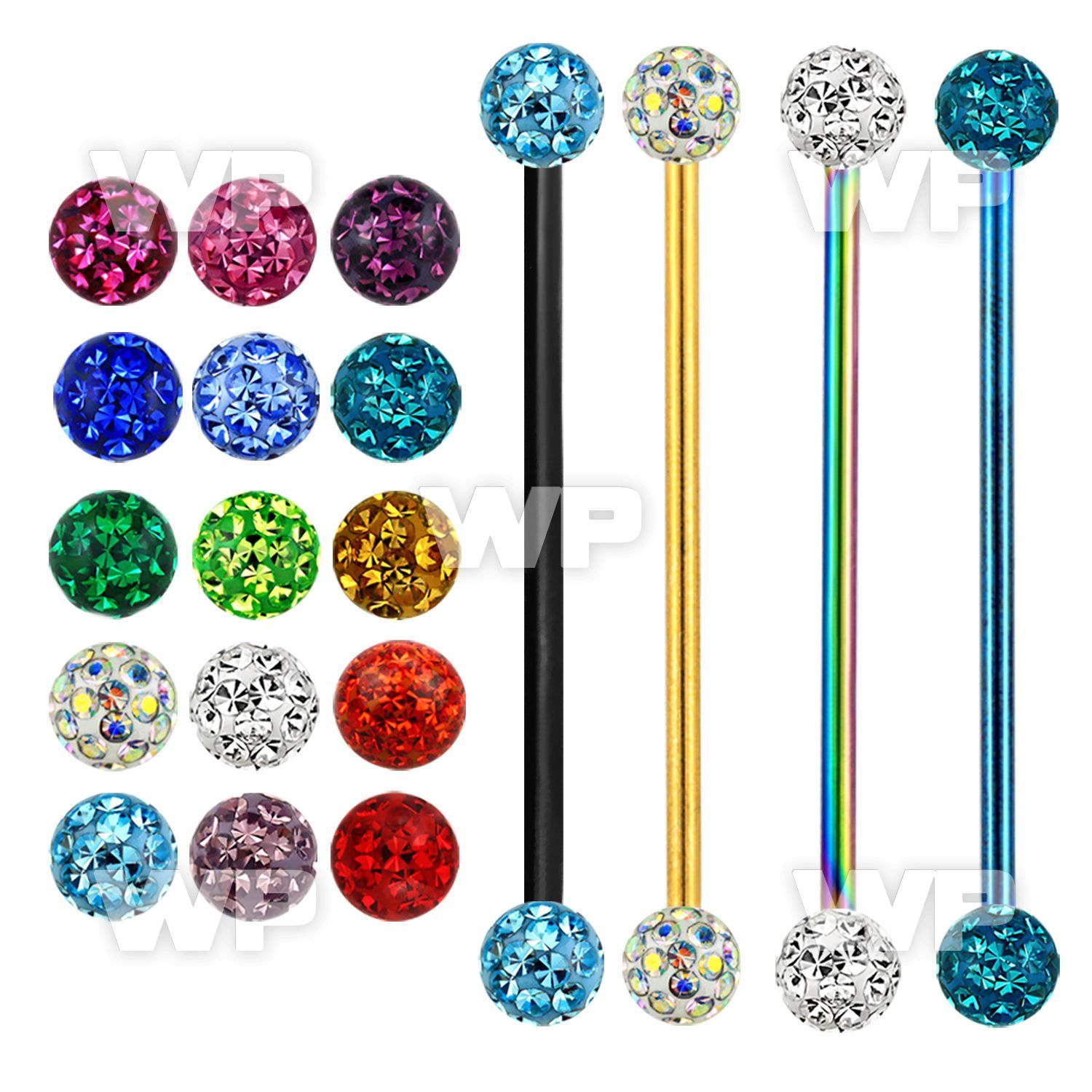 8urdas ion plated 316l steel industrial barbell 1 6mm 5mm clear 