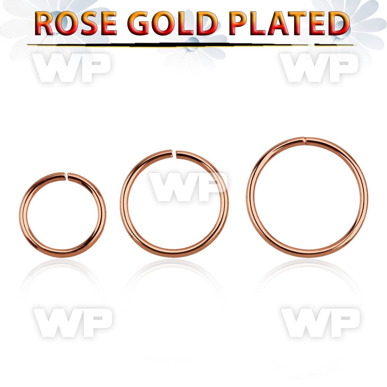 a33wbkp silver 925 seamless ring 0 8mm real rose gold plated eyebrow piercing