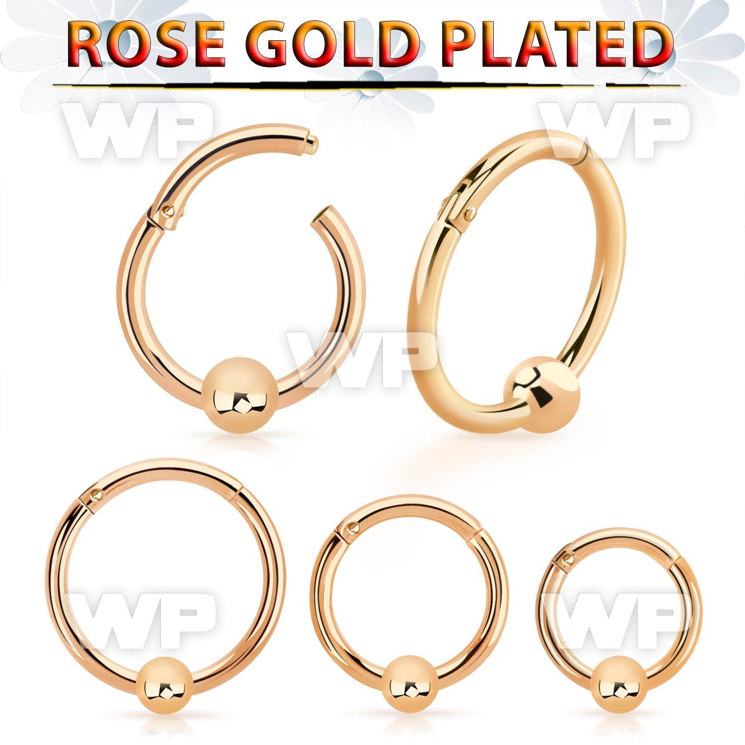 a33wixey4z rosegold finish silver hinged segment clicker 16g