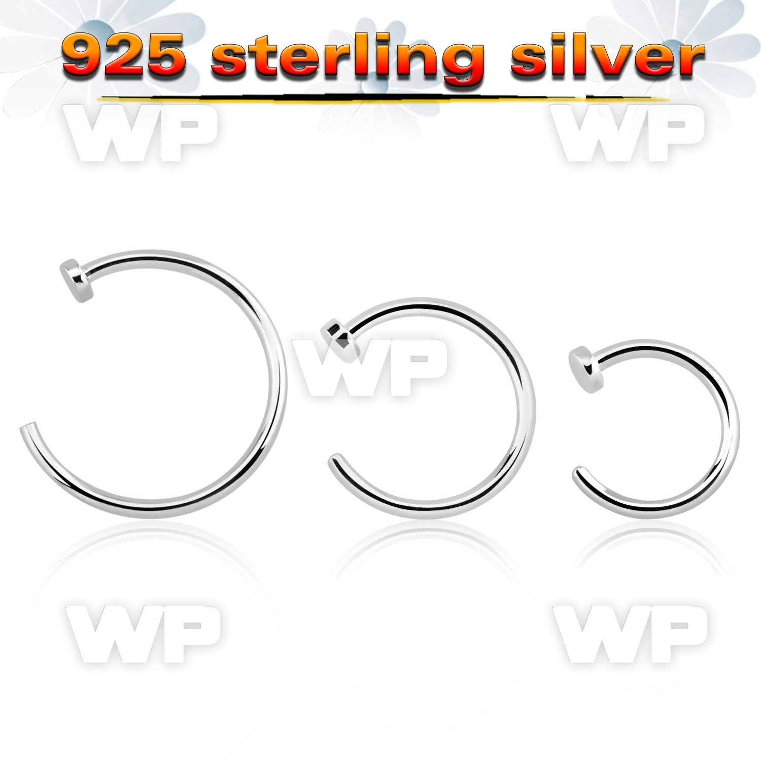 agcln20 sterling silver fake nose clip, 20g (0.8mm)