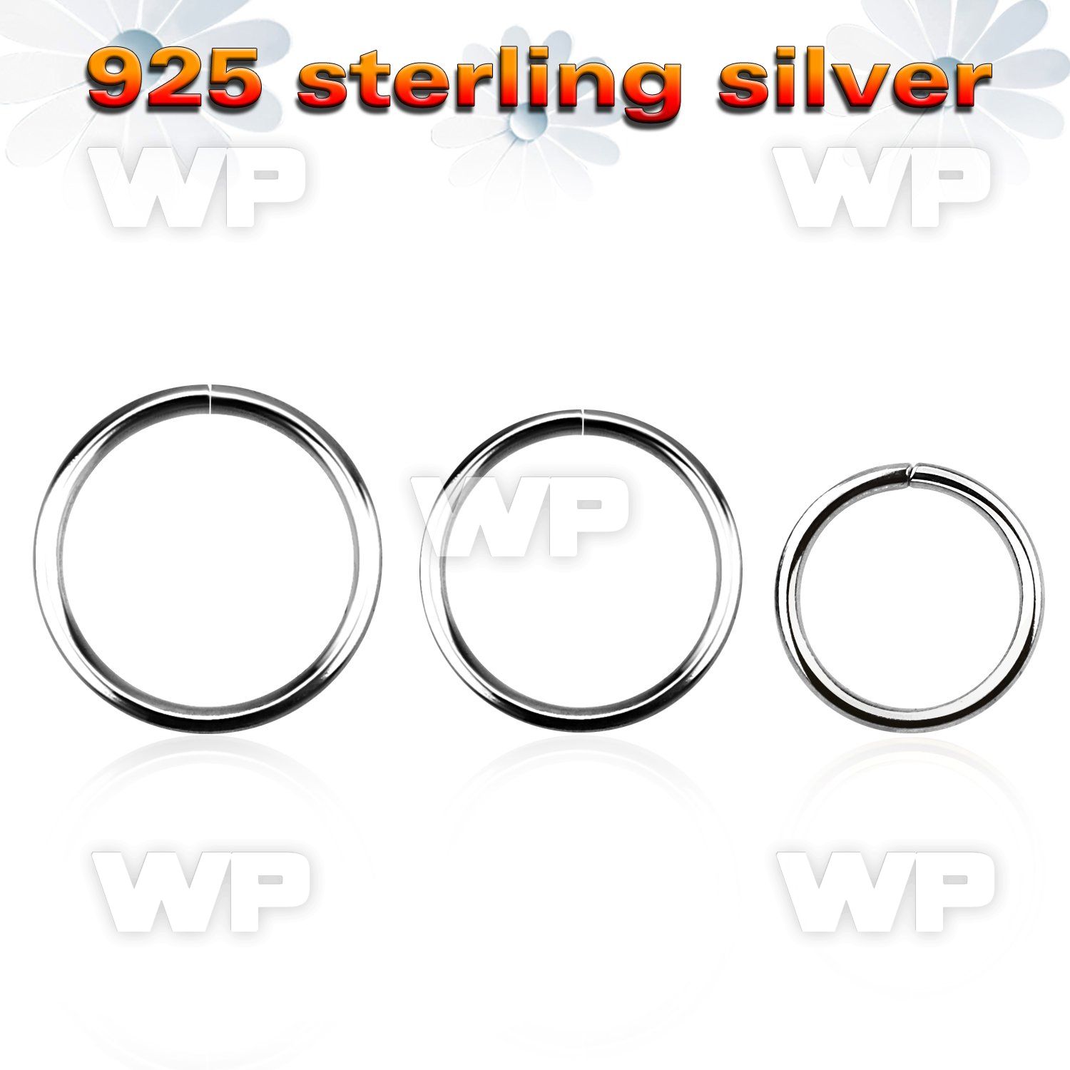 agsel22 925 silver seamless ring, 22g (0.6mm)  outer diameter