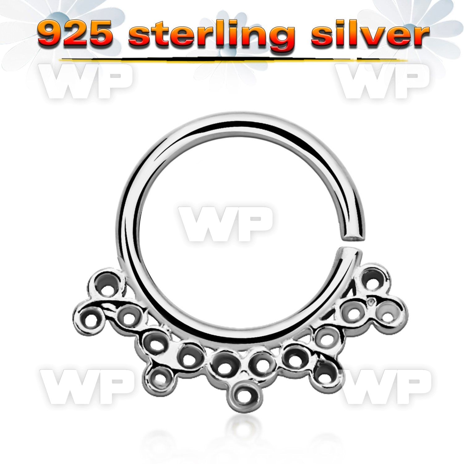 agsepv5 925 silver septum ring in a elaborate indian design