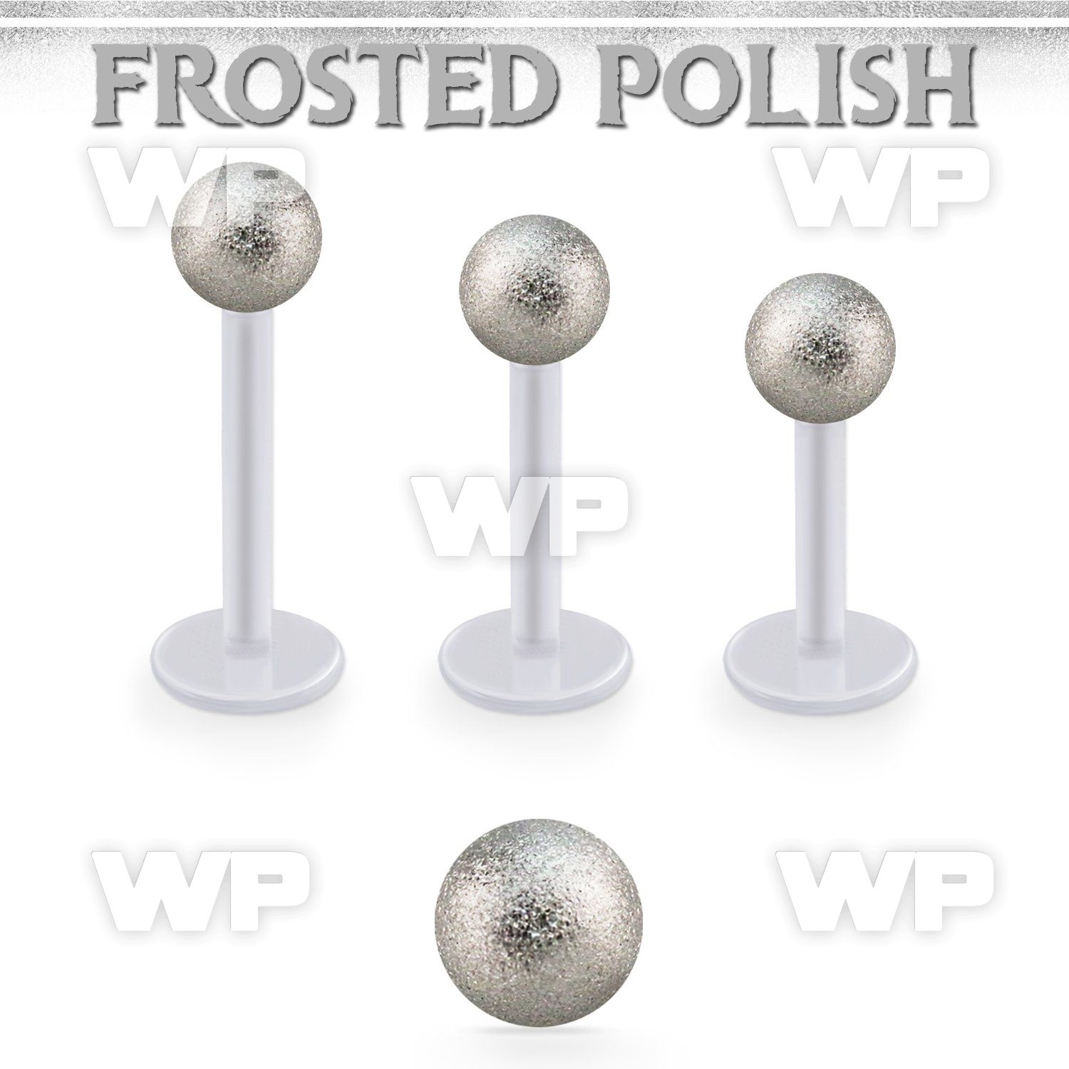 albfo5 bio  flex labret w 5mm steel ball w a frosted surface