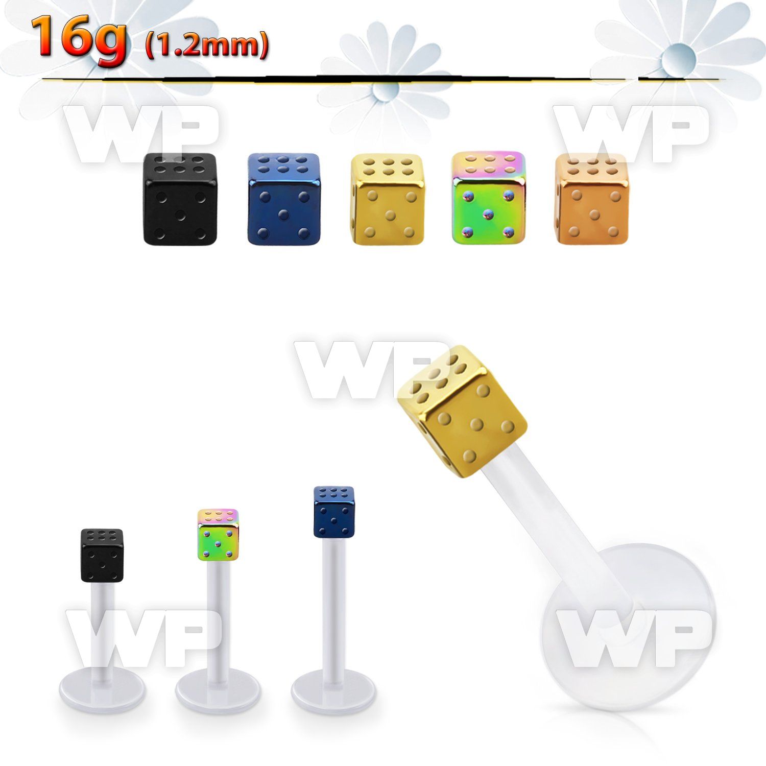 albtd25 bio  flex labret w 2.5mm pvd plated steel dice