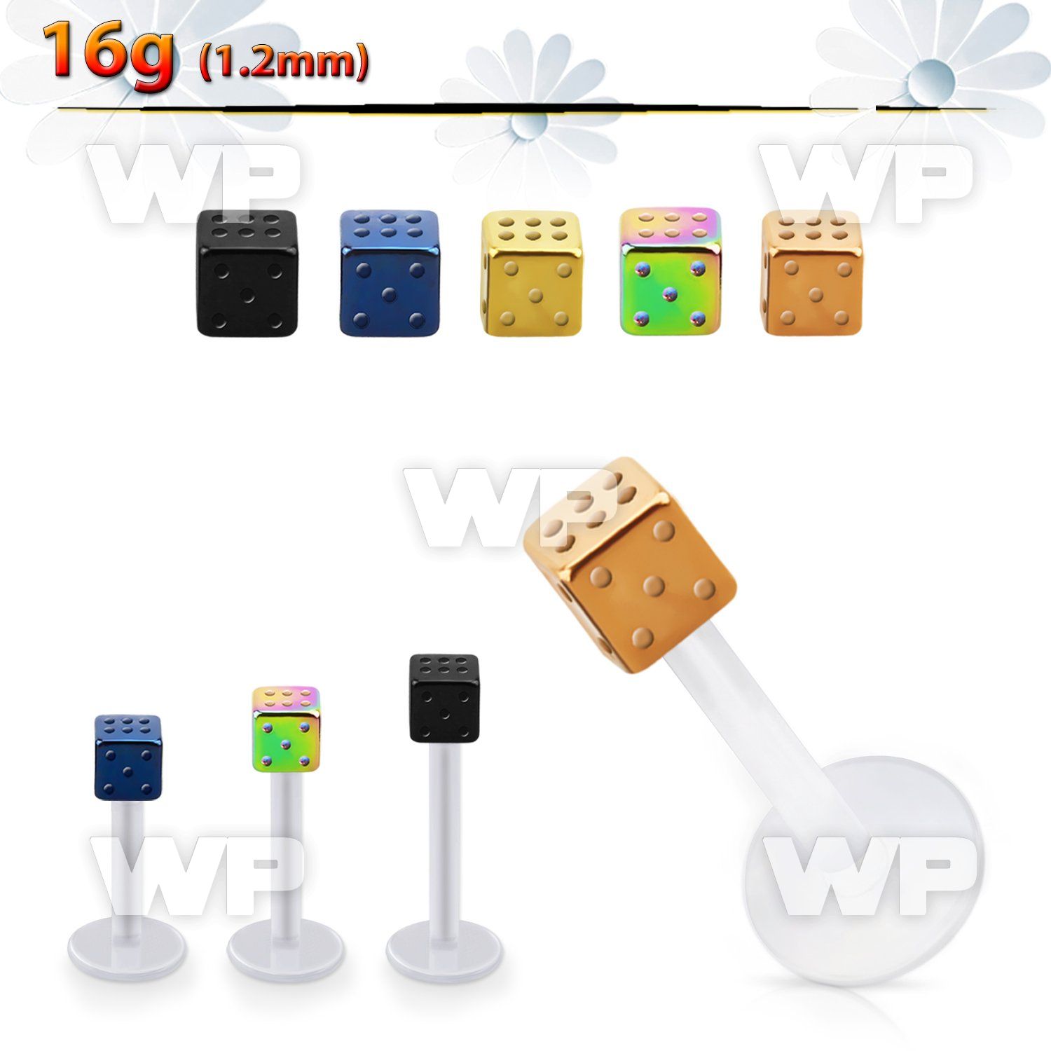 albtd3 bio  flex labret w 3mm pvd plated steel dice