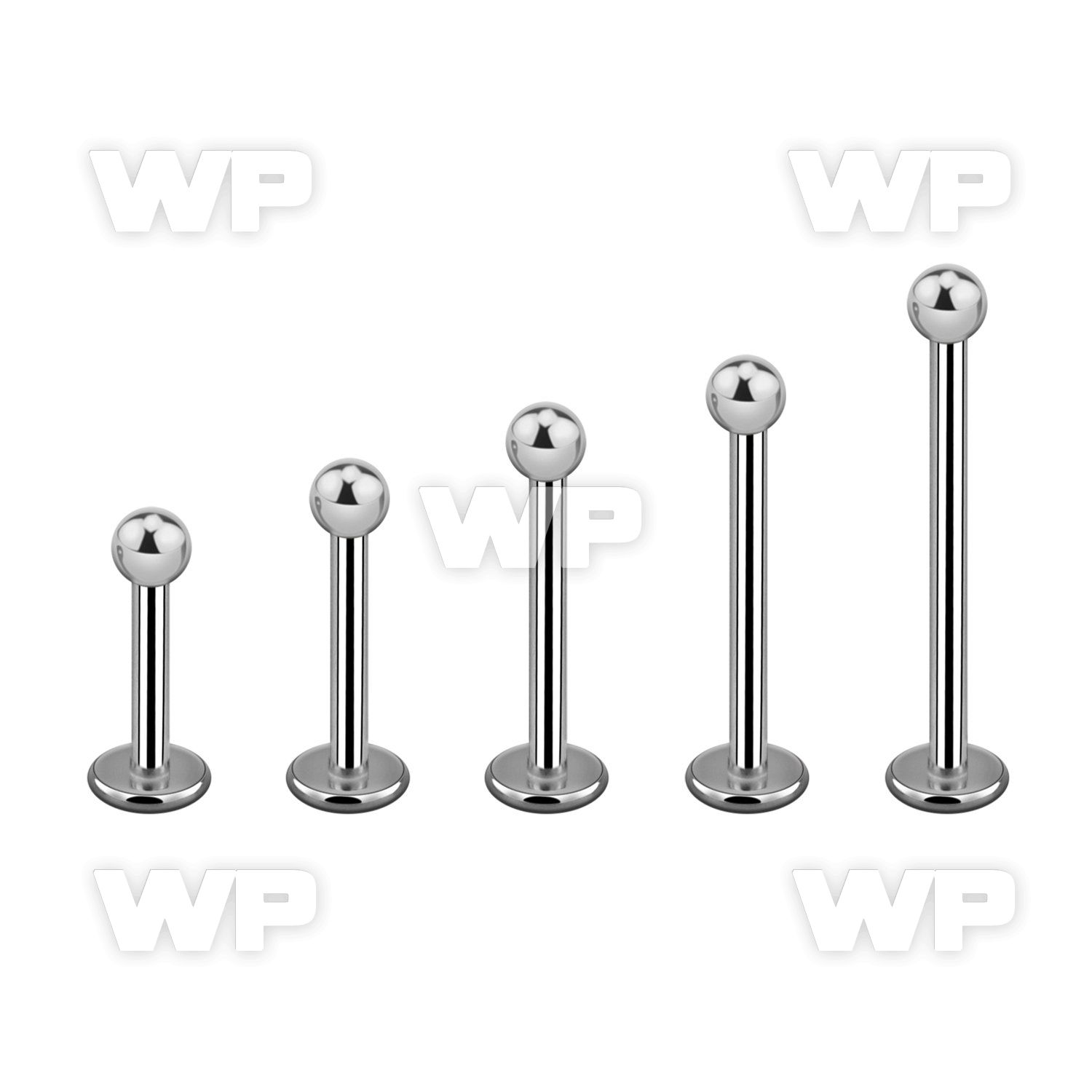 b44k surgical steel labret stud 1mm 2mm ball lower lip piercing