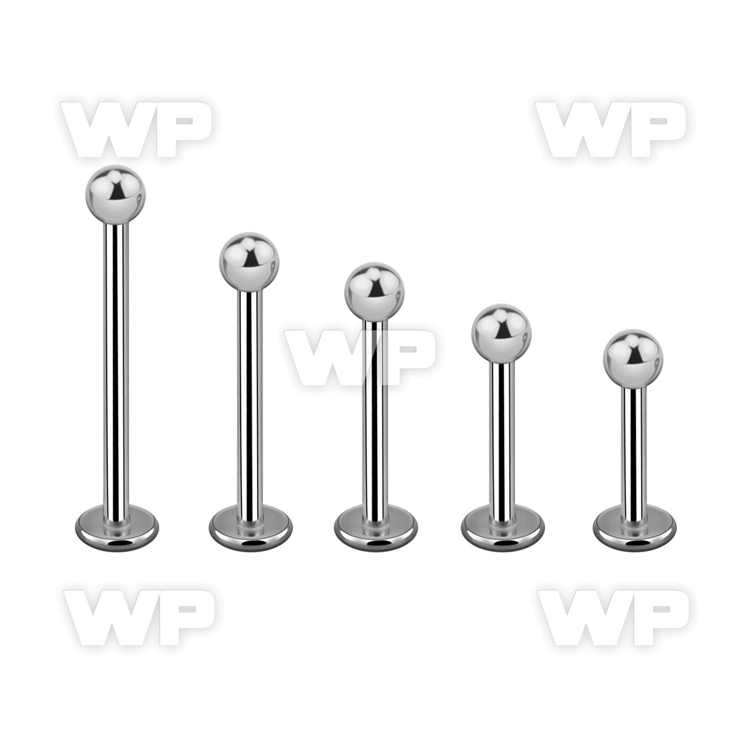 b44ks surgical steel labret stud 1 2mm 2 5mm ball lower lip piercing
