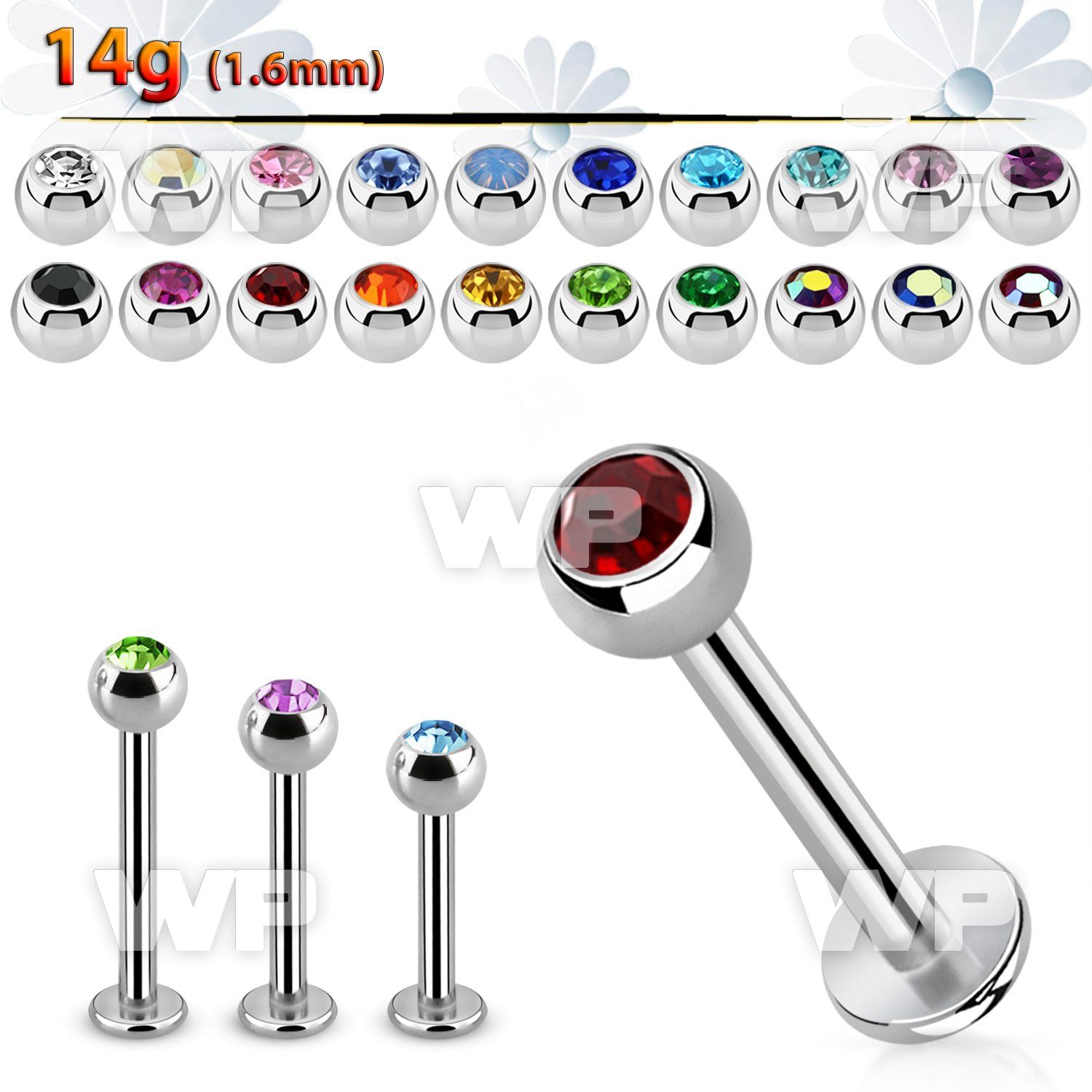 b460 surgical steel labret stud 1 6mm 4mm press fit jewel bal lower lip piercing