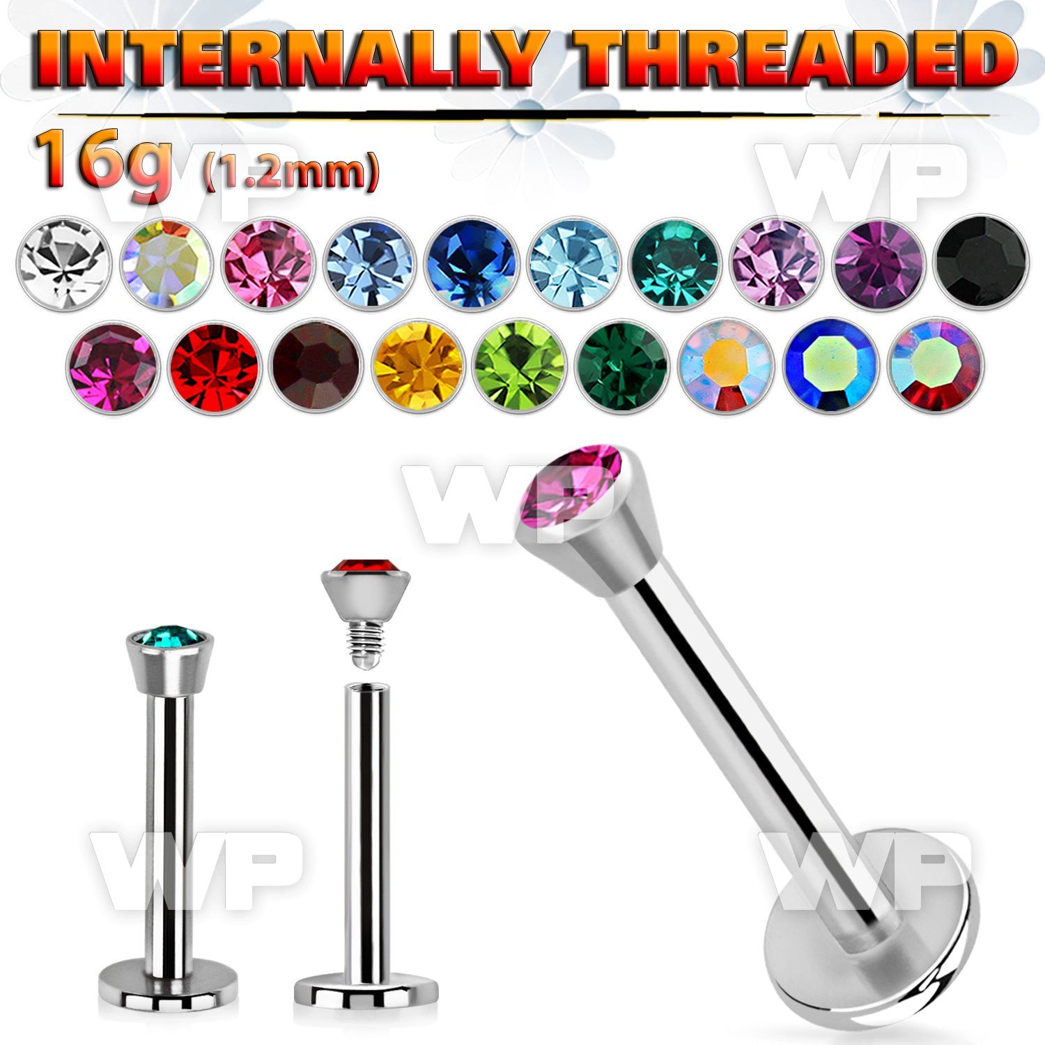 b486 surgical steel internal threading labret stud 1 2mm 2 5m lower lip piercing