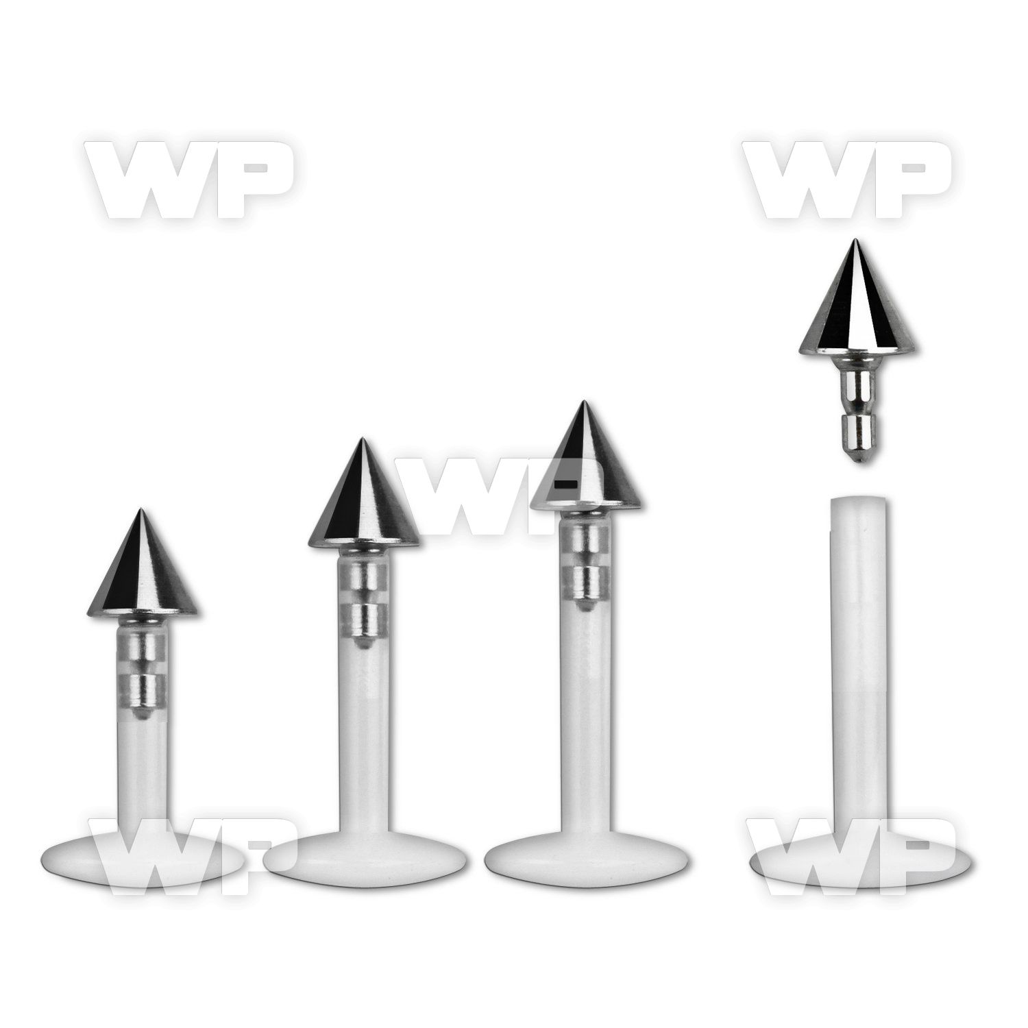 b486u bio flex labret stud 1 2mm 3mm push in steel cone lower lip piercing