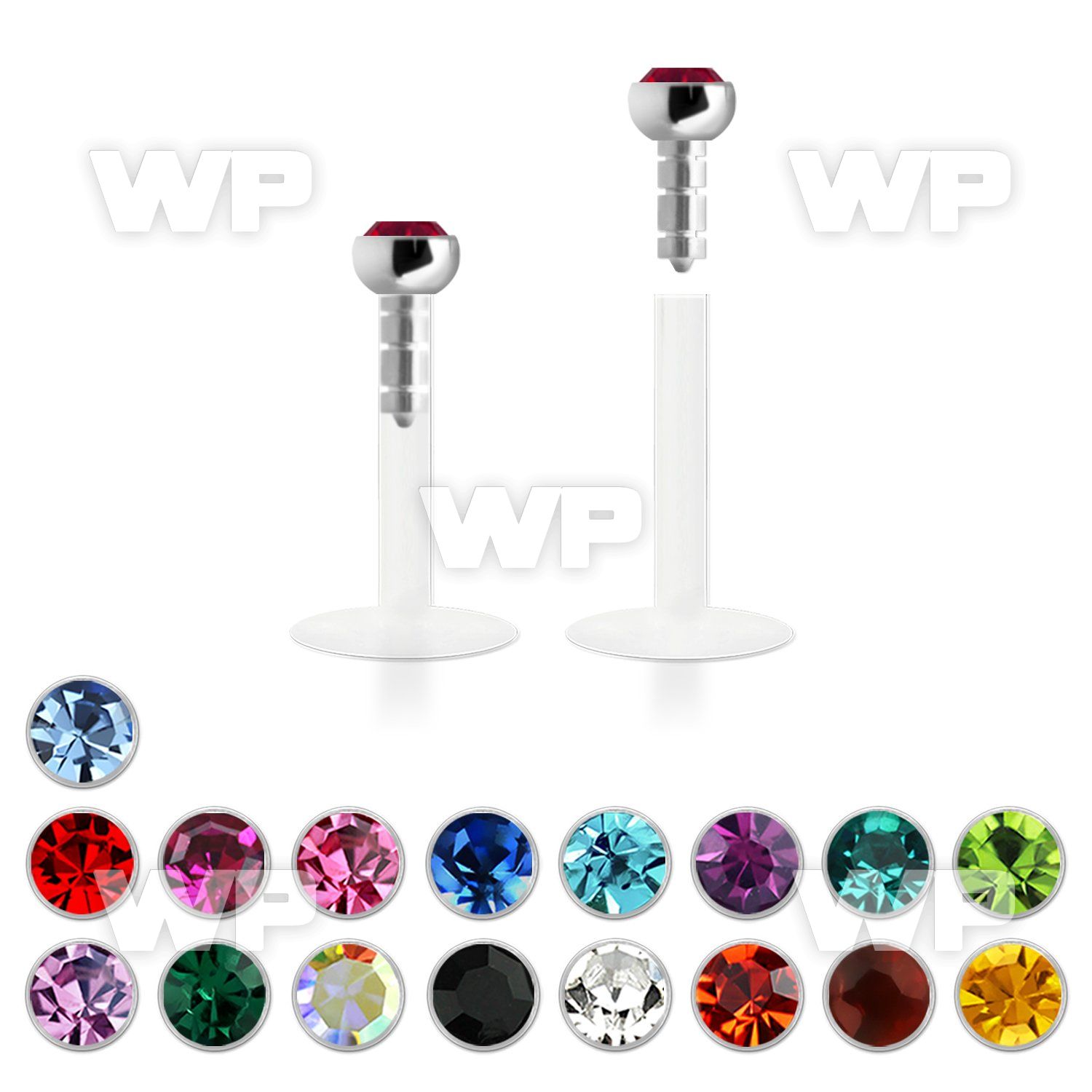 b48c bio flex labret 1 2mm 316l steel push in 2mm flat press lower lip piercing