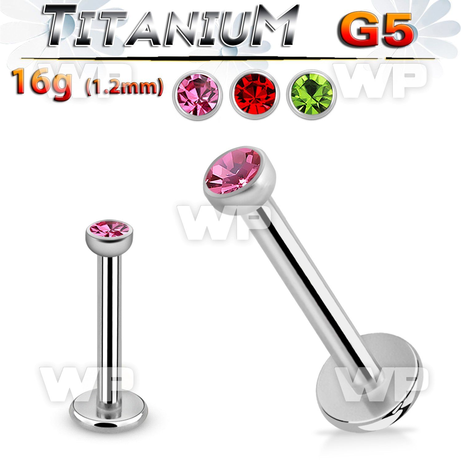 b4d86 ion plated titanium g5 internal threading labret stud lower lip piercing