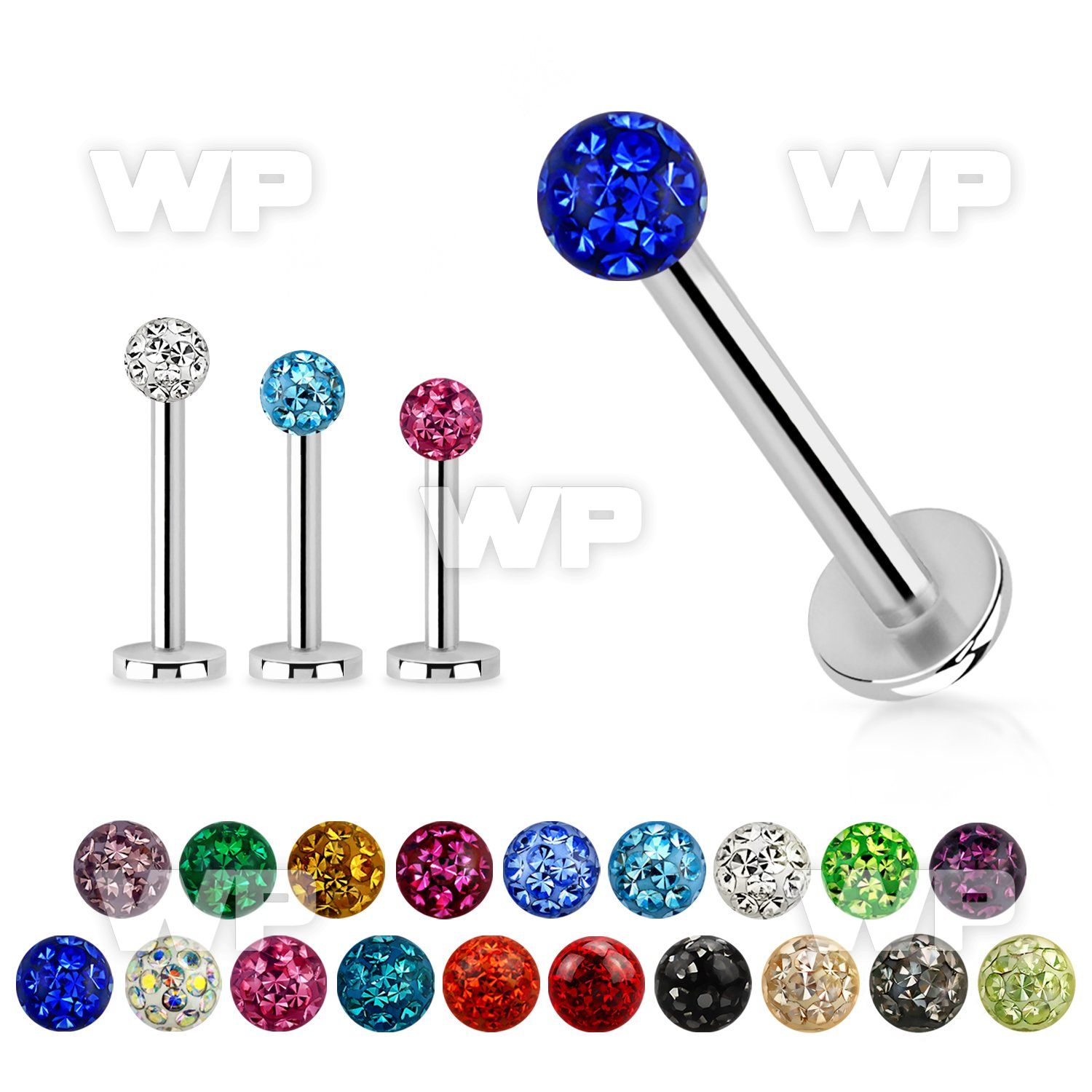 b4daz surgical steel labret stud 1 2mm 3mm ferido glued multi lower lip piercing