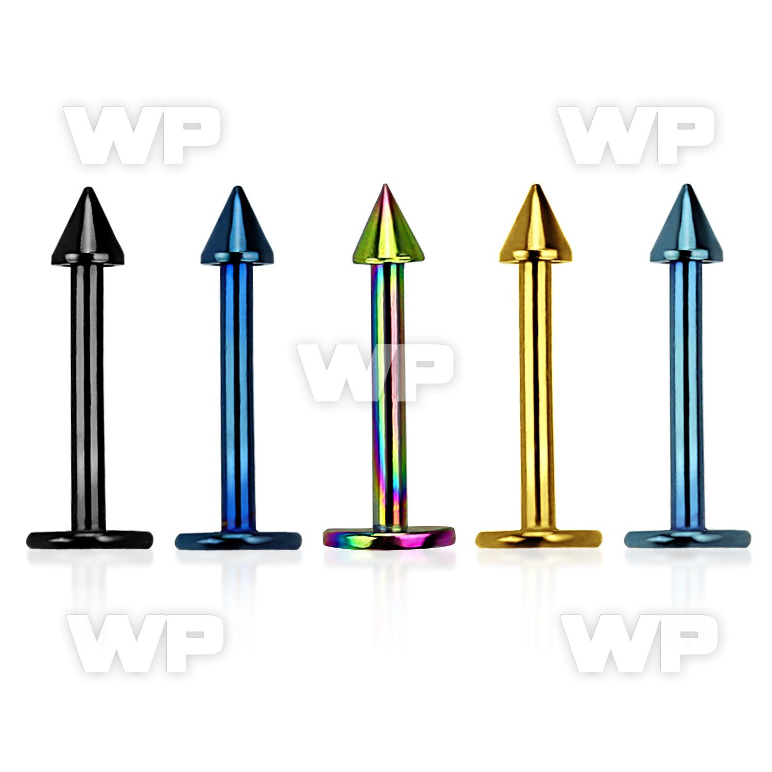 b4r6uk ion plated 316 steel labret 1mm 2mm cone lower lip piercing