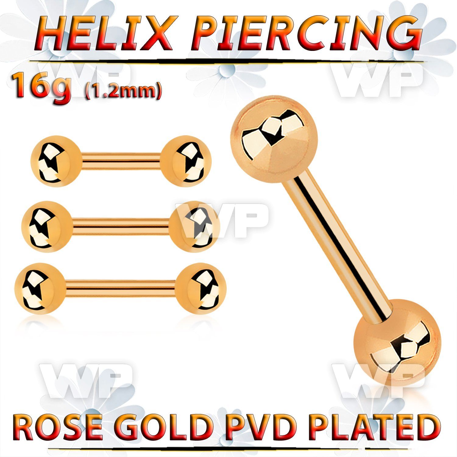 bbertt20 rose gold steel barbell w two 4mm balls