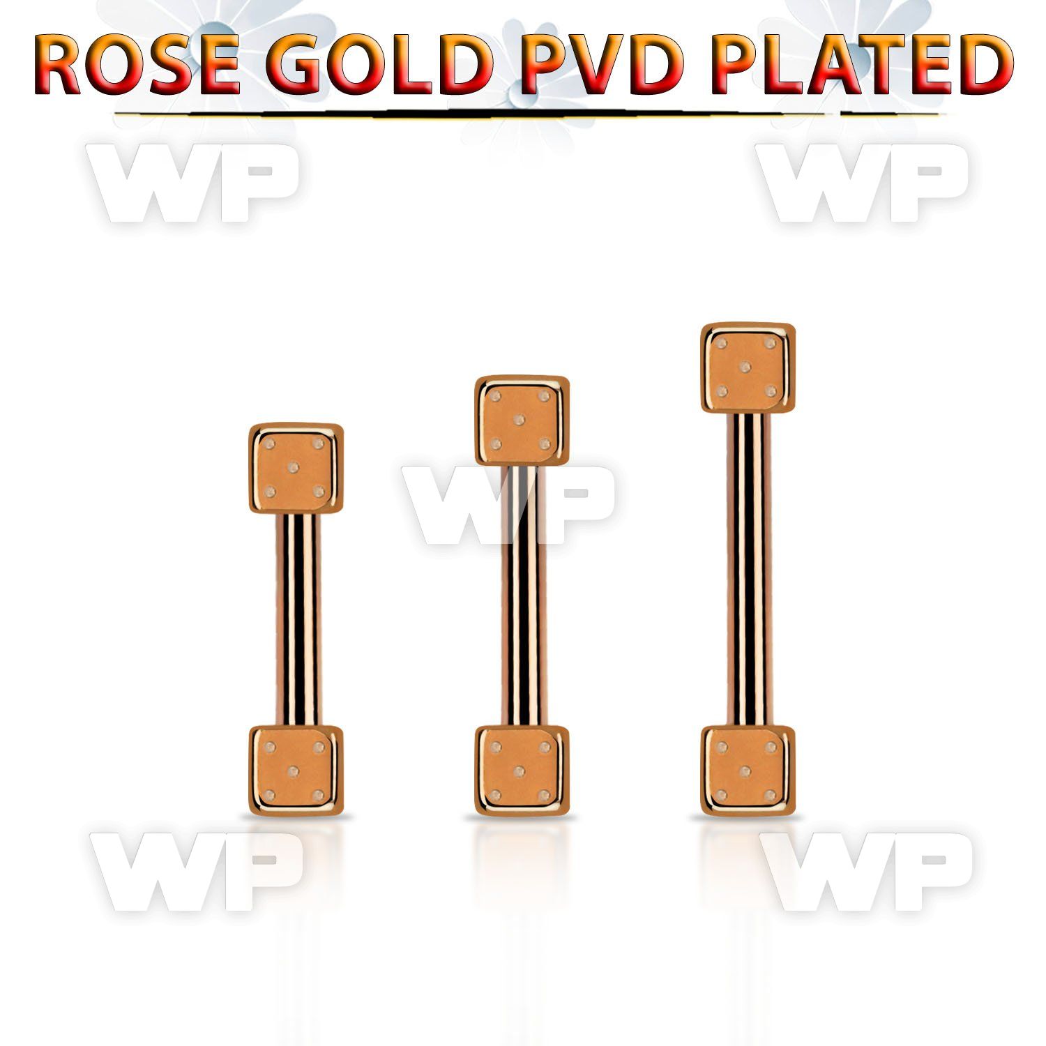 bbettd25 rose gold steel eyebrow barbell w 2 2.5mm dices