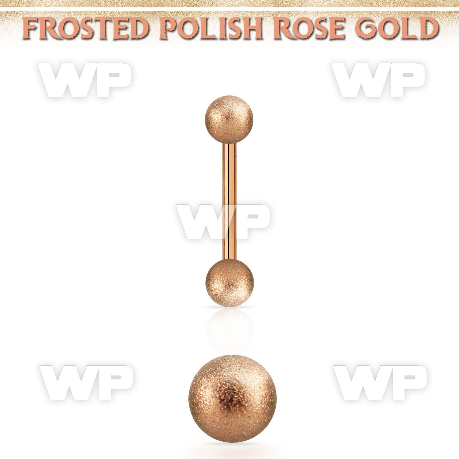 bbettfo3 rose gold steel eyebrow barbell w 3mm frosted steel ball