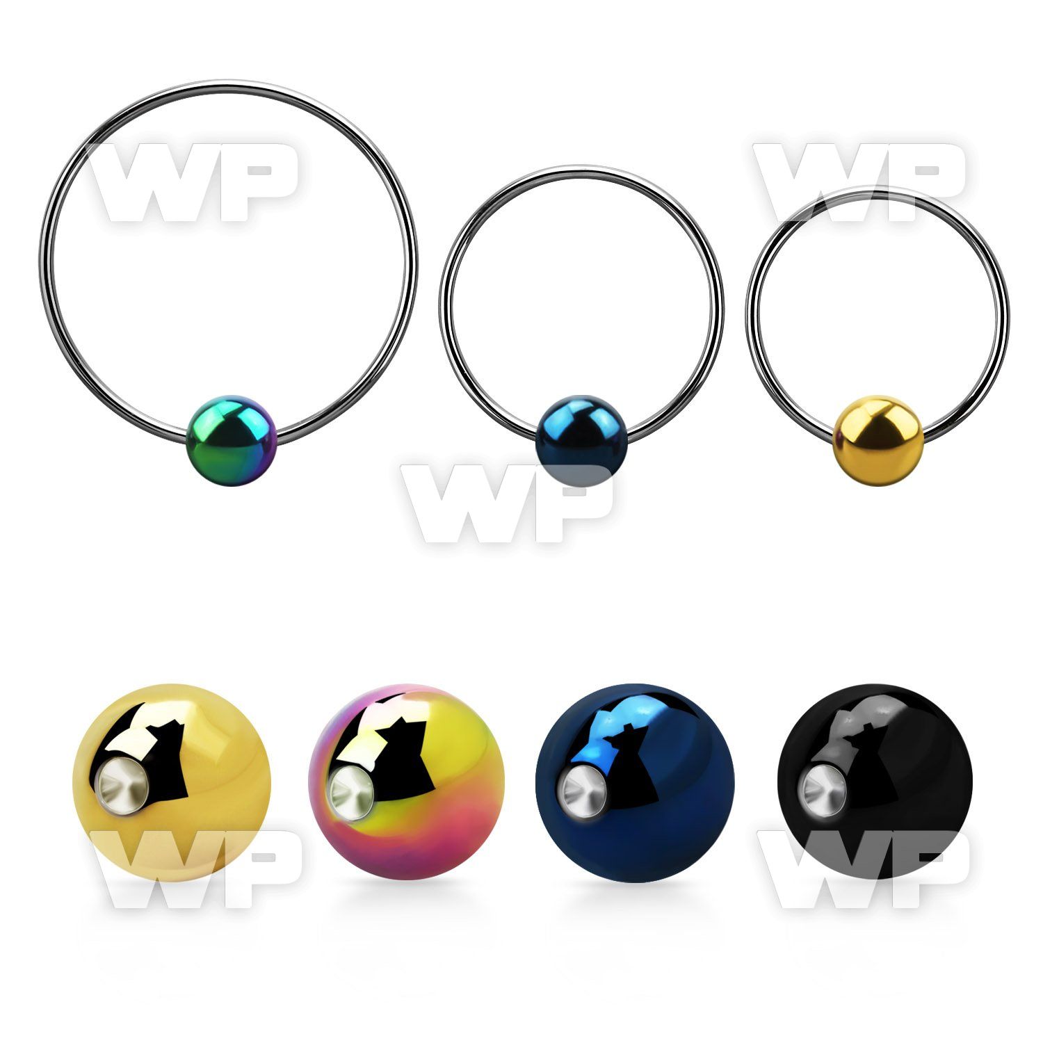 bcrebt6l xxl 316l steel bcr, 16g w 6mm anodized closure ball